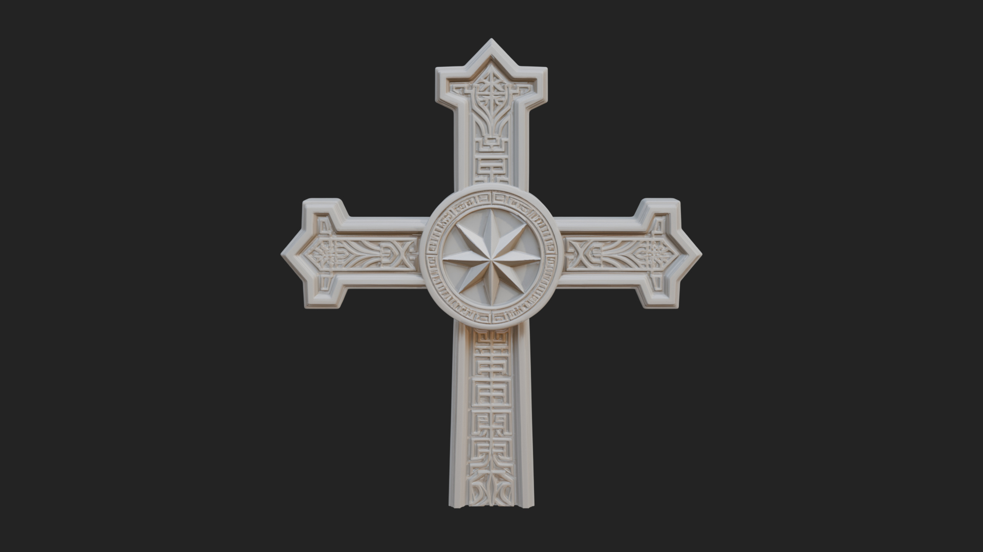 Carved Relief Wall Cross Design 160 3D Print Model 3D Model