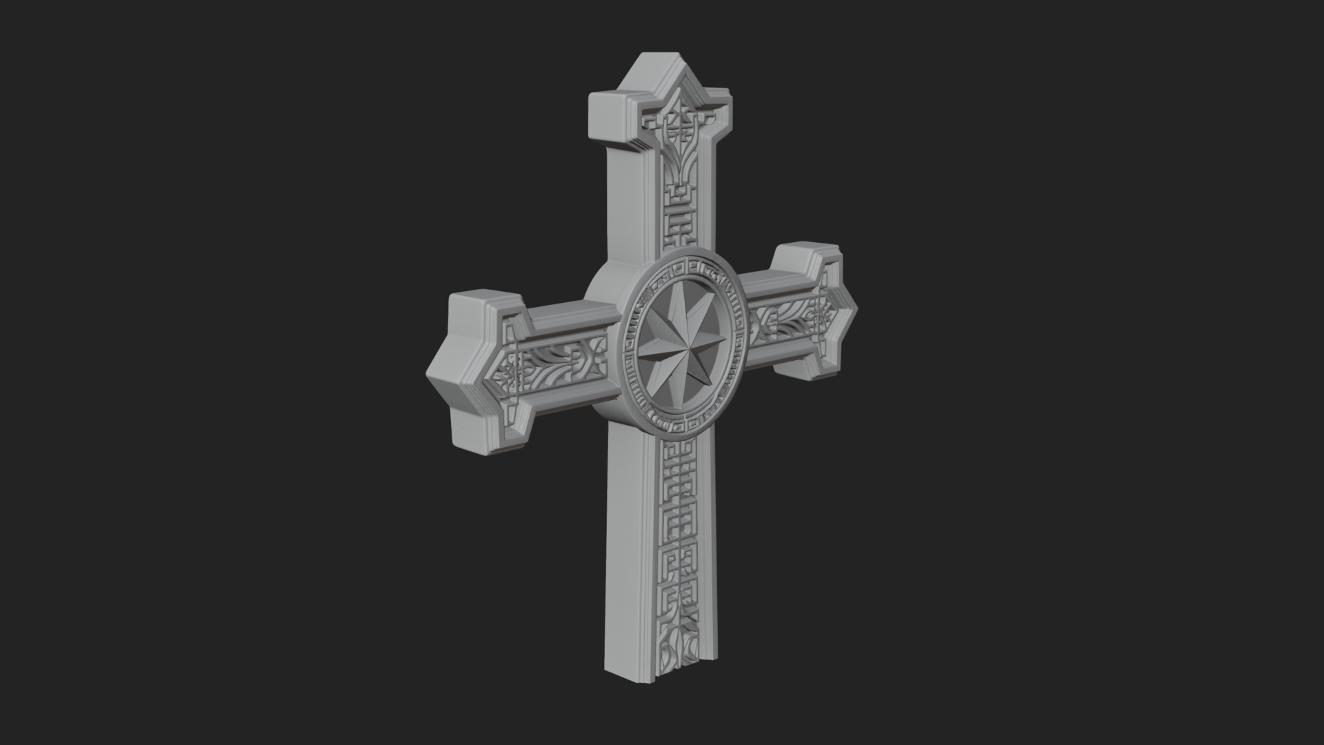 Carved Relief Wall Cross Design 160 3D Print Model 3D Model