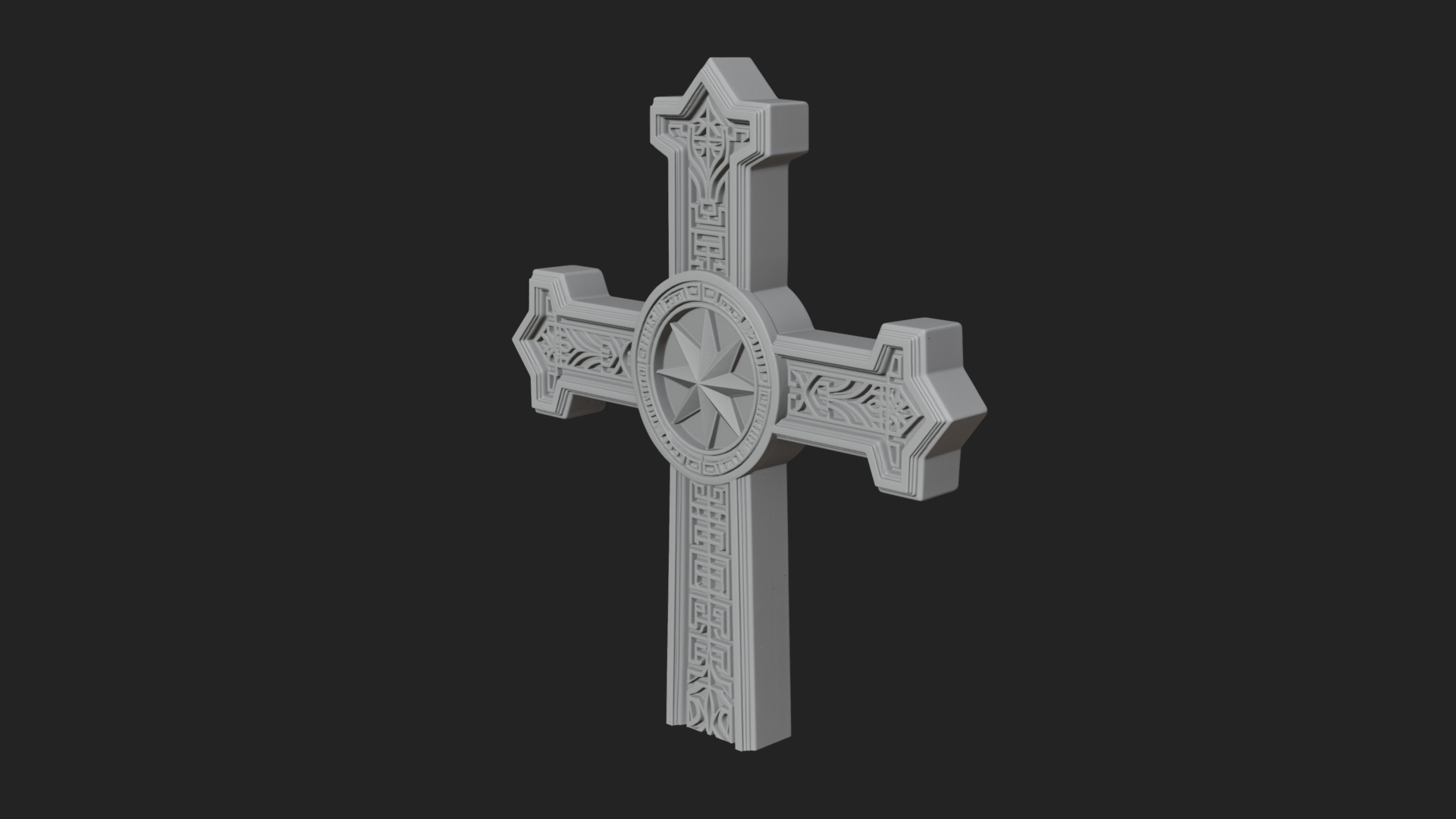 Carved Relief Wall Cross Design 160 3D Print Model 3D Model