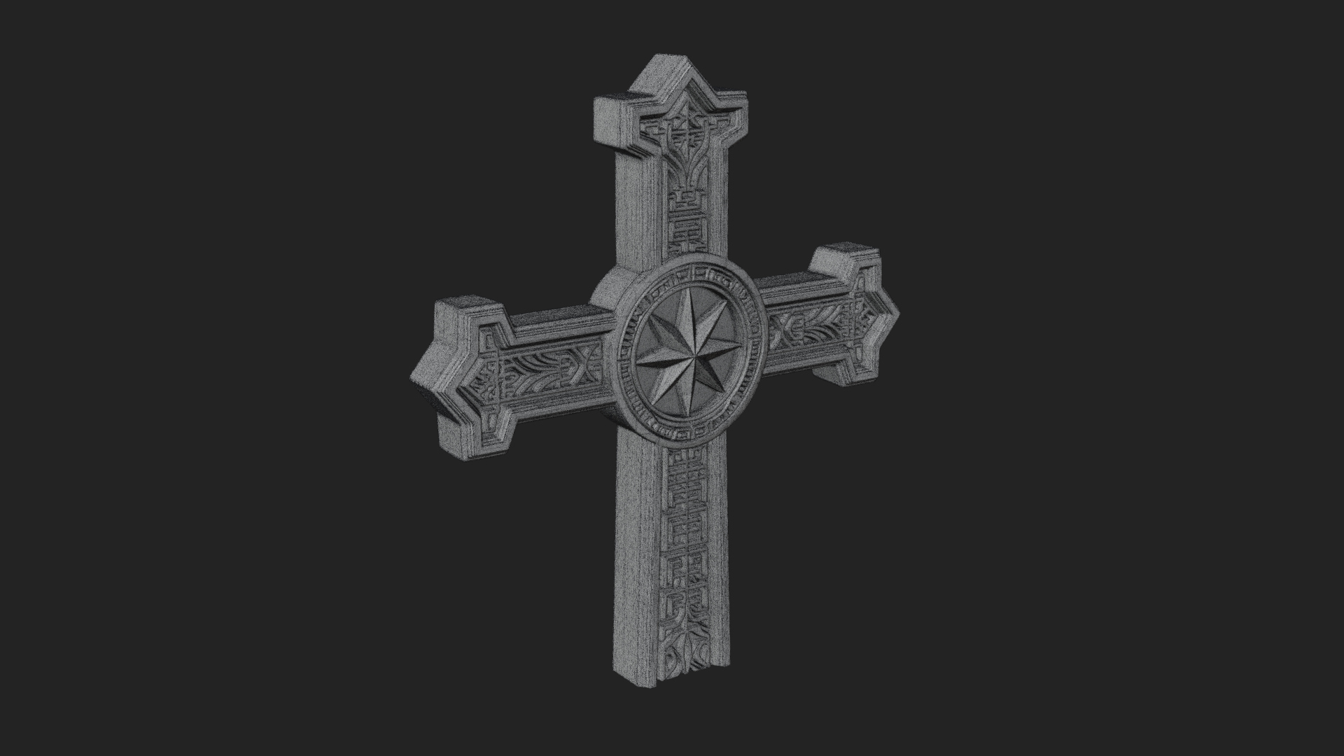 Carved Relief Wall Cross Design 160 3D Print Model 3D Model