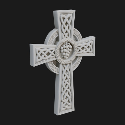 Carved Relief Wall Cross Design 161 3D Print Model