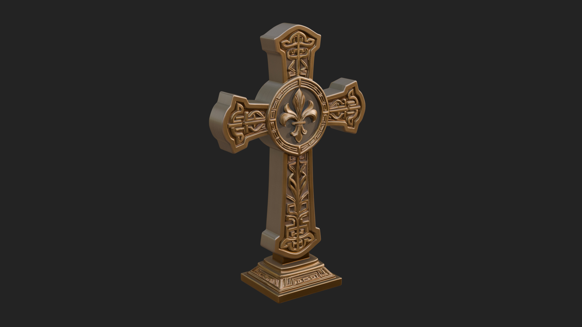 Carved Relief Wall Cross Design 162 3D Print Model 3D Model