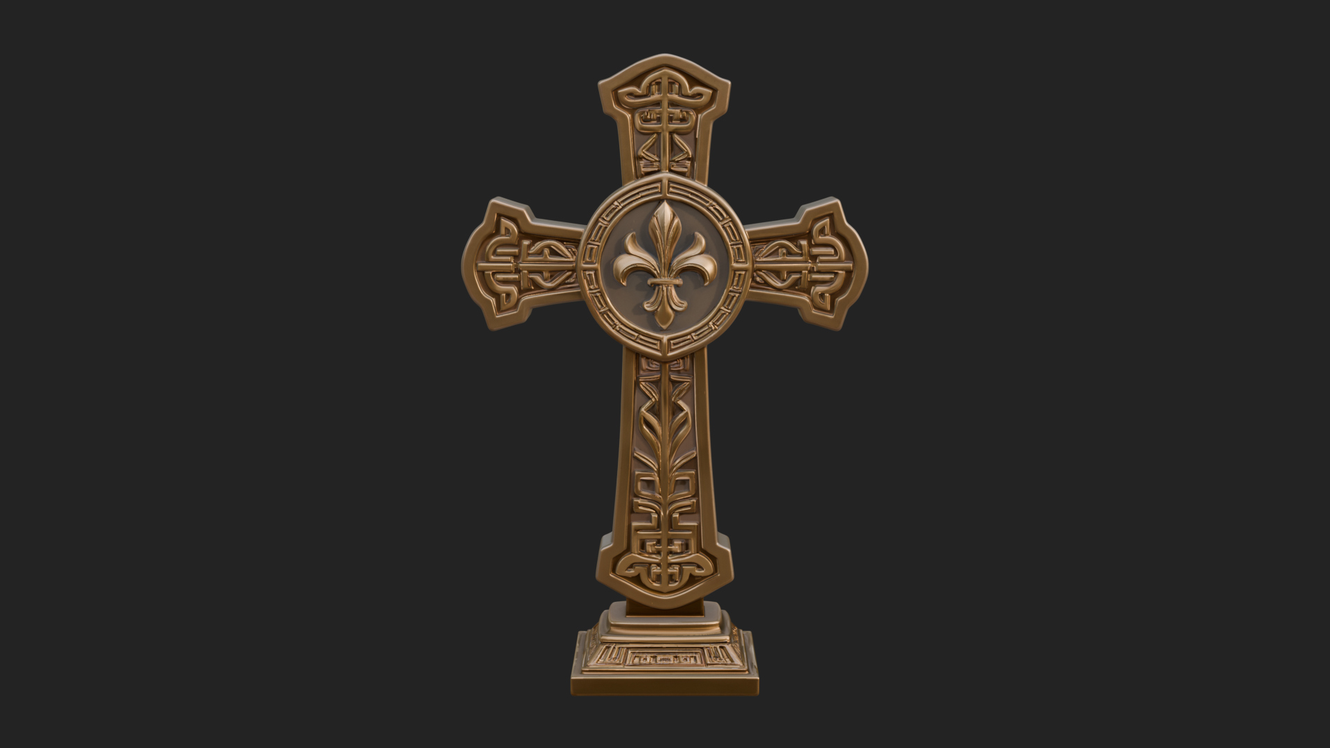 Carved Relief Wall Cross Design 162 3D Print Model 3D Model