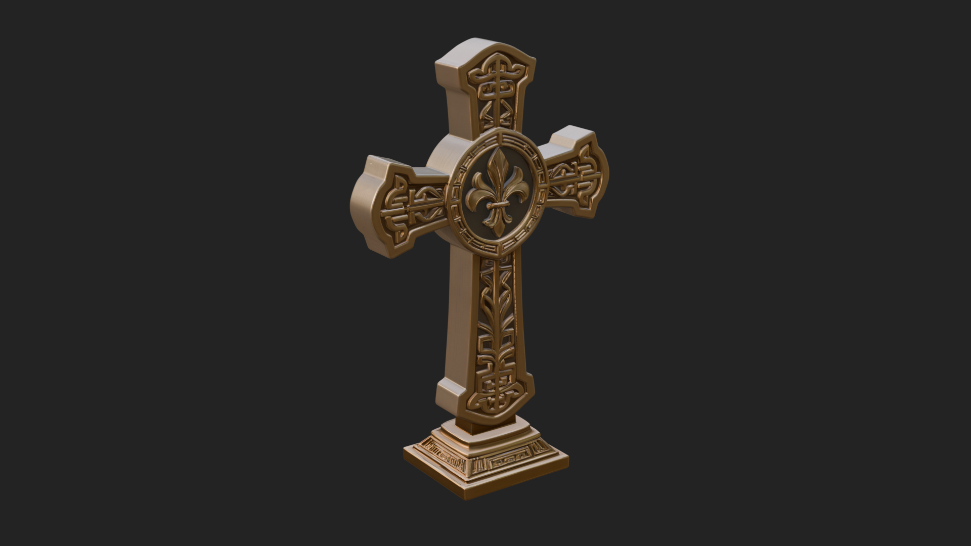 Carved Relief Wall Cross Design 162 3D Print Model 3D Model