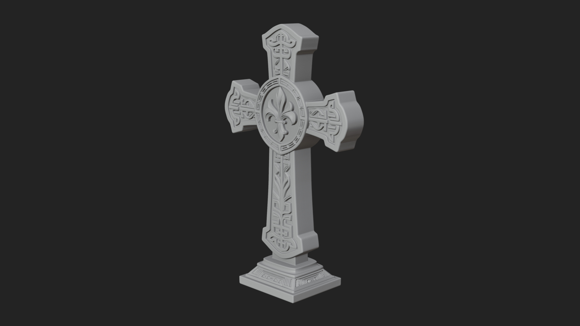 Carved Relief Wall Cross Design 162 3D Print Model 3D Model