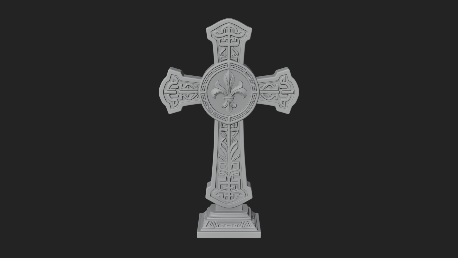 Carved Relief Wall Cross Design 162 3D Print Model 3D Model