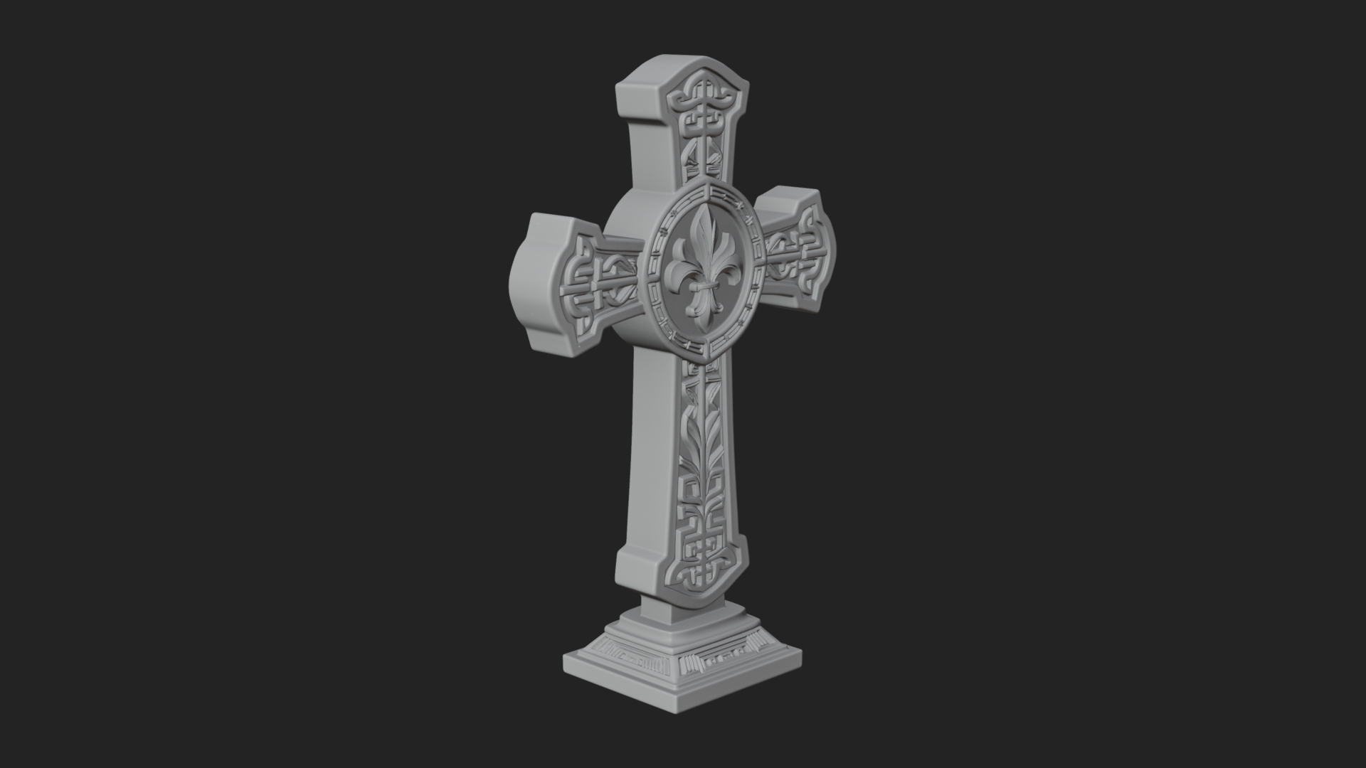 Carved Relief Wall Cross Design 162 3D Print Model 3D Model