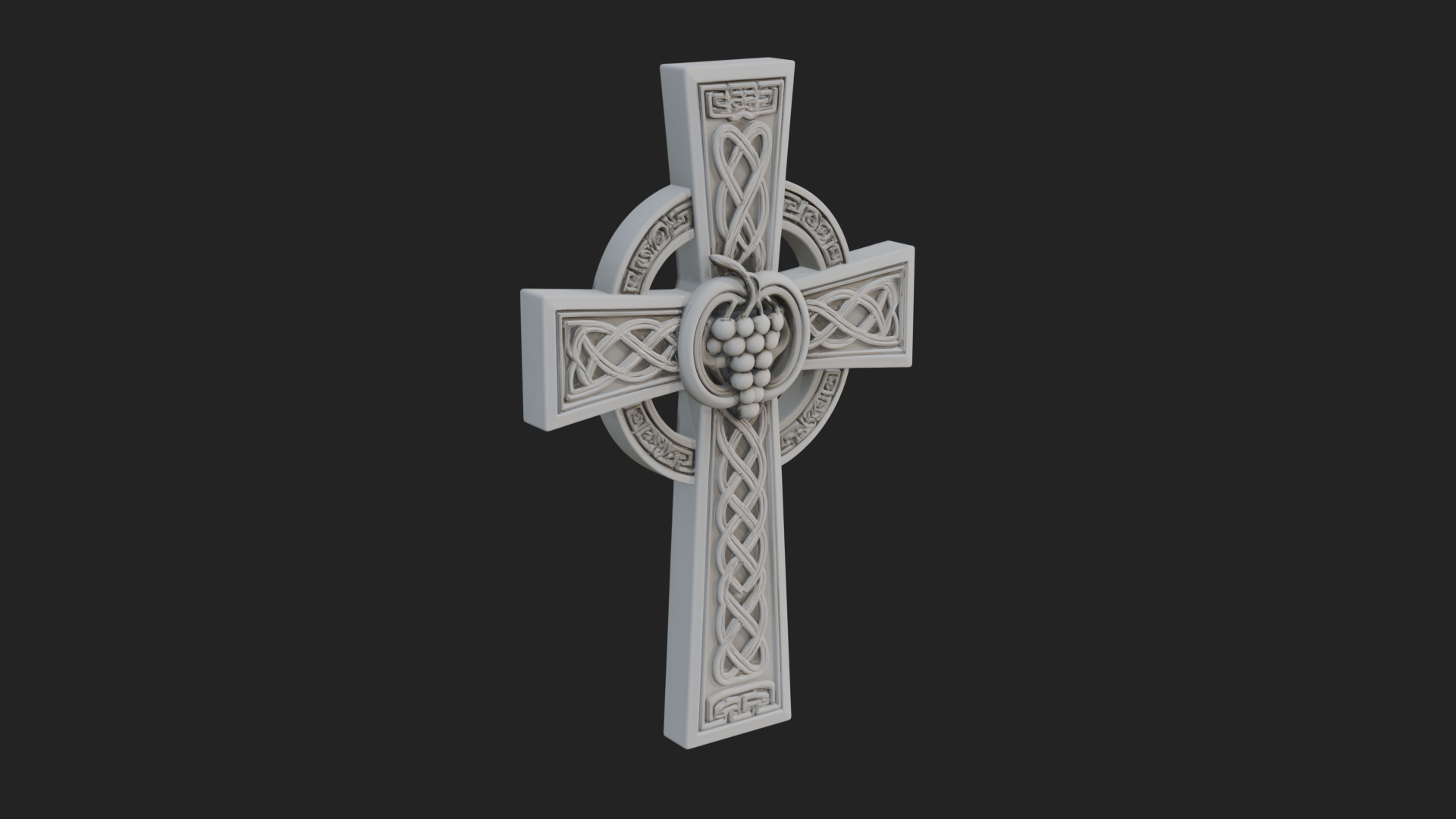 Carved Relief Wall Cross Design 163 3D Print Model 3D Model