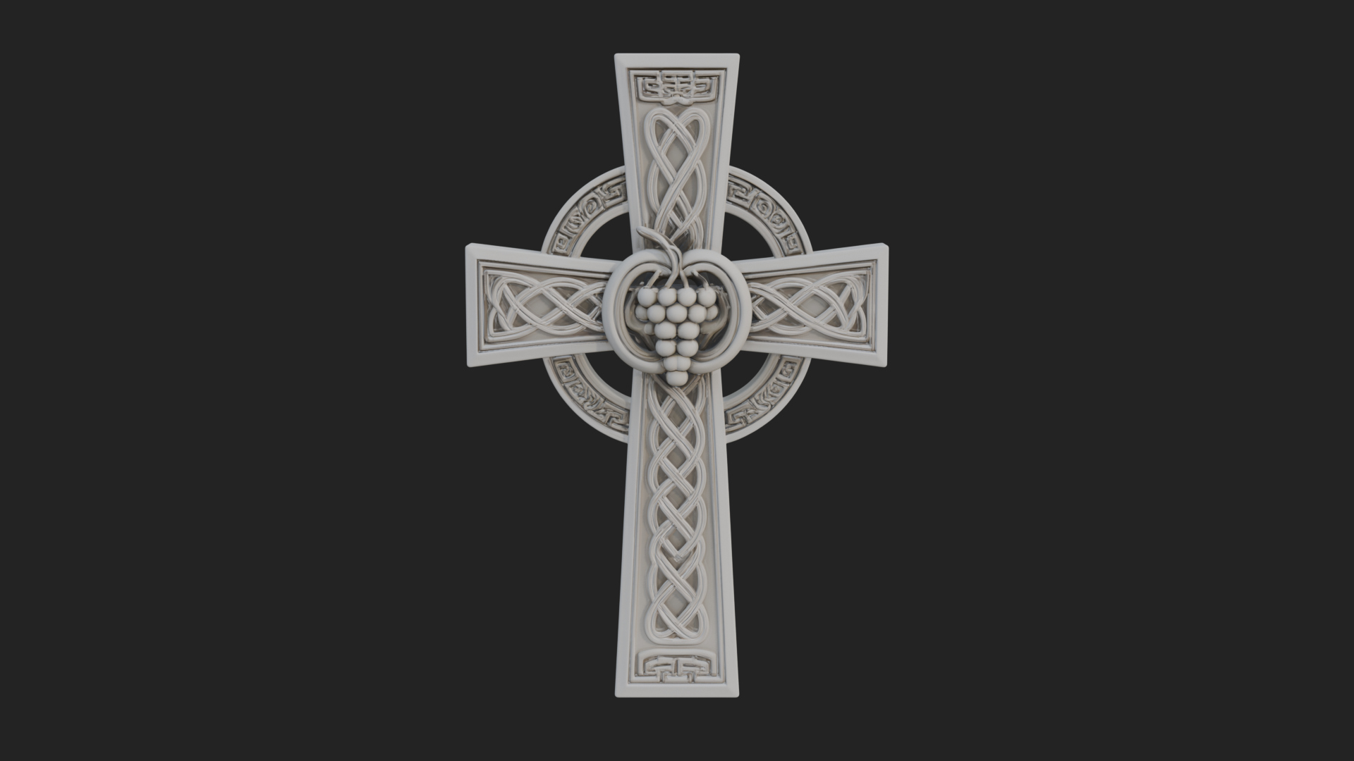 Carved Relief Wall Cross Design 163 3D Print Model 3D Model