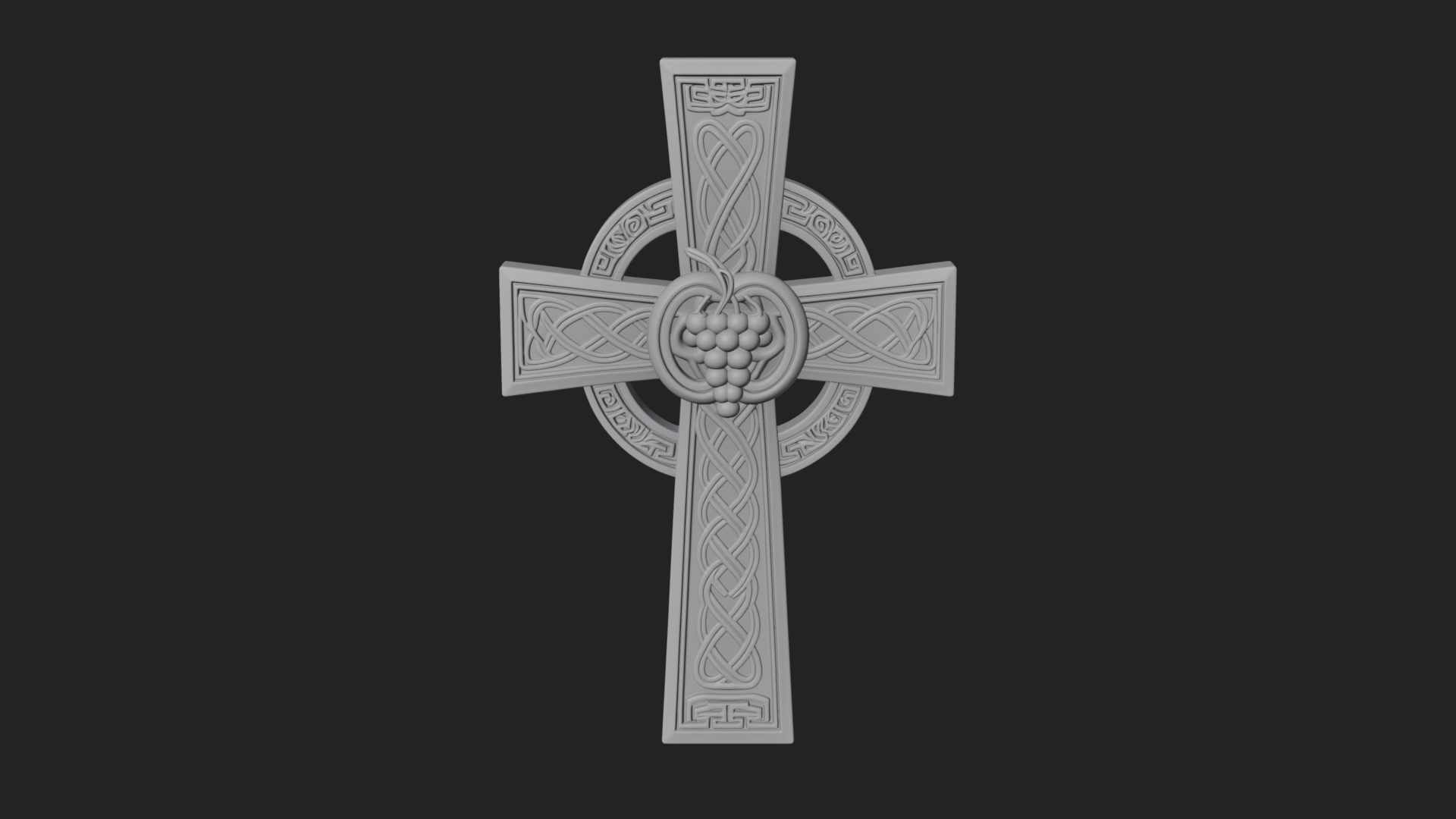 Carved Relief Wall Cross Design 163 3D Print Model 3D Model