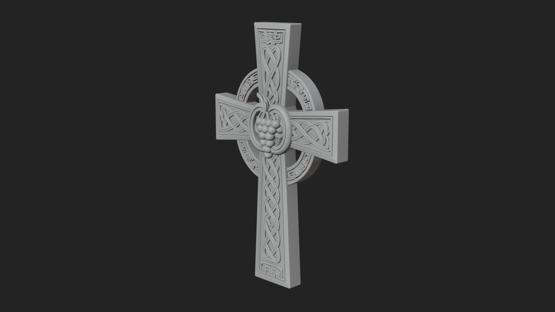 Carved Relief Wall Cross Design 163 3D Print Model 3D Model