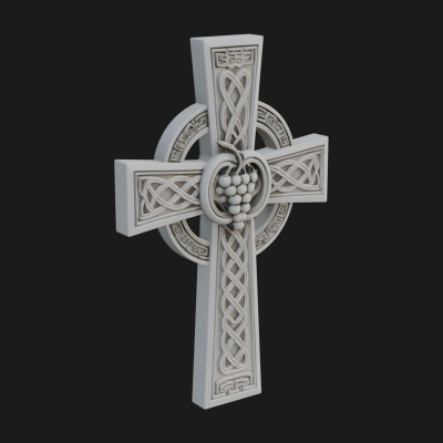 Carved Relief Wall Cross Design 163 3D Print Model