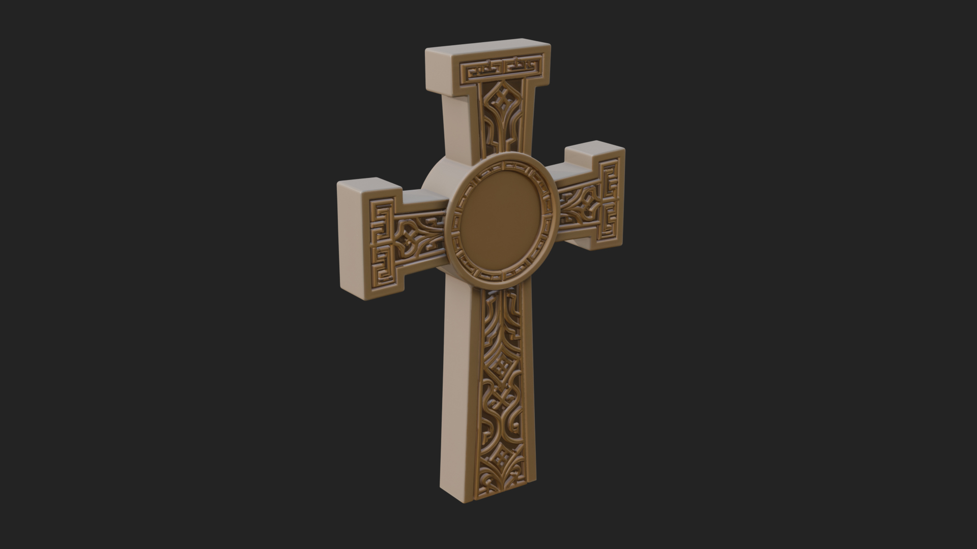 Carved Relief Wall Cross Design 164 3D Print Model 3D Model
