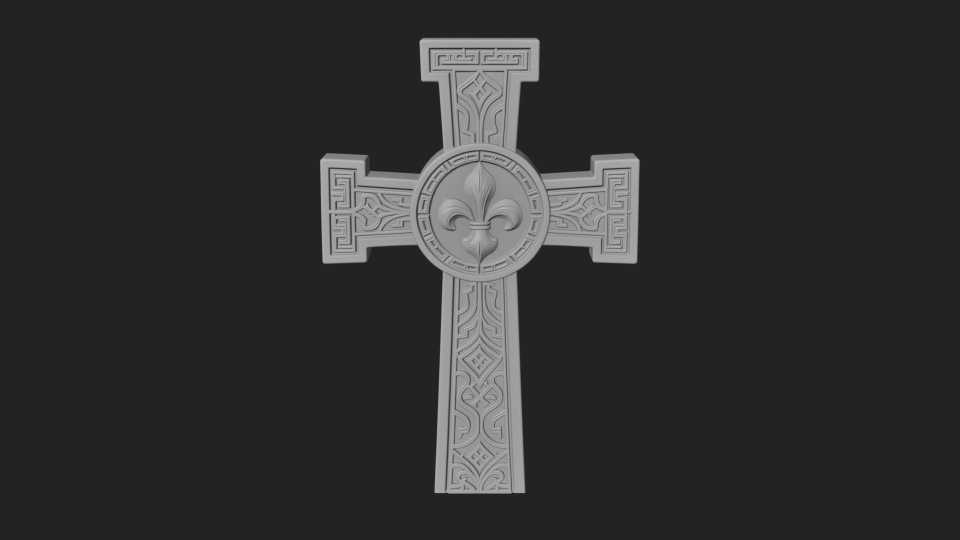 Carved Relief Wall Cross Design 164 3D Print Model 3D Model