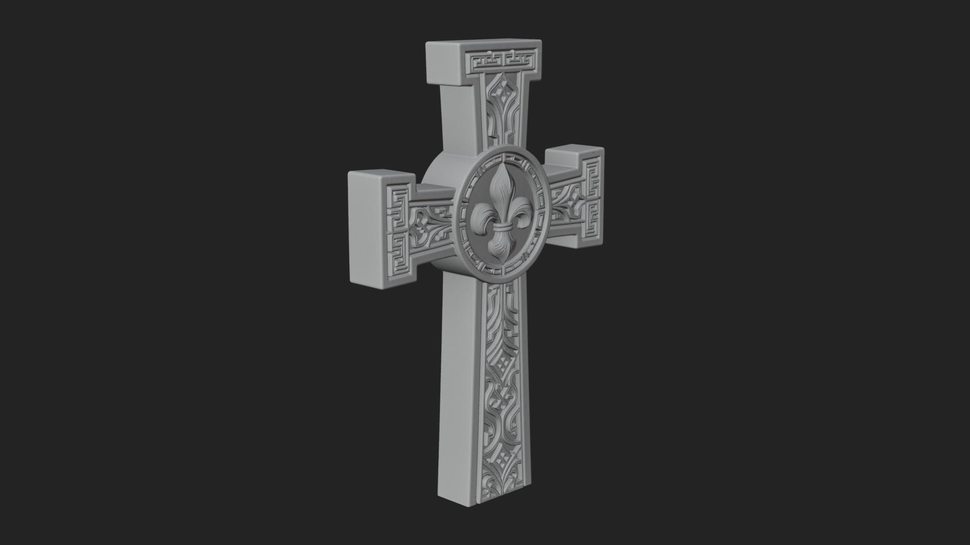 Carved Relief Wall Cross Design 164 3D Print Model 3D Model