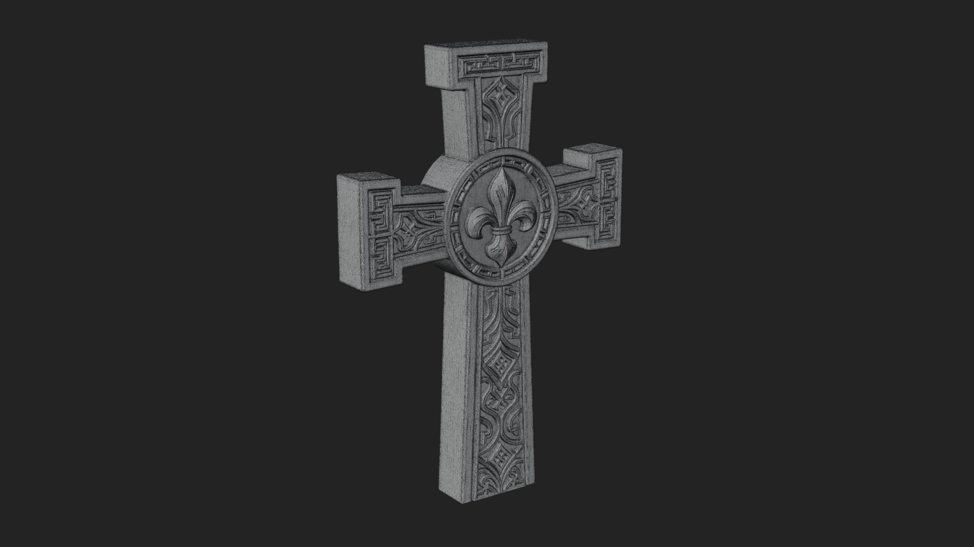 Carved Relief Wall Cross Design 164 3D Print Model 3D Model