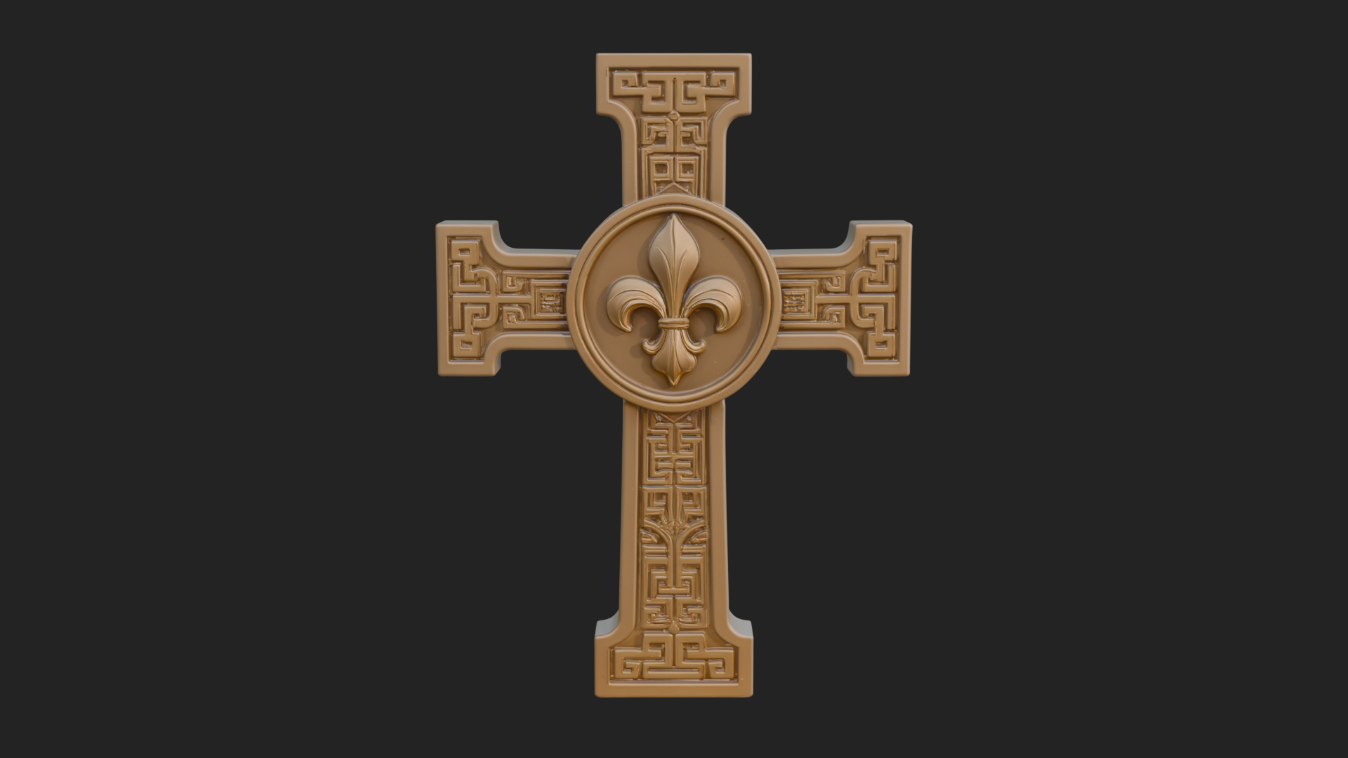 Carved Relief Wall Cross Design 165 3D Print Model 3D Model