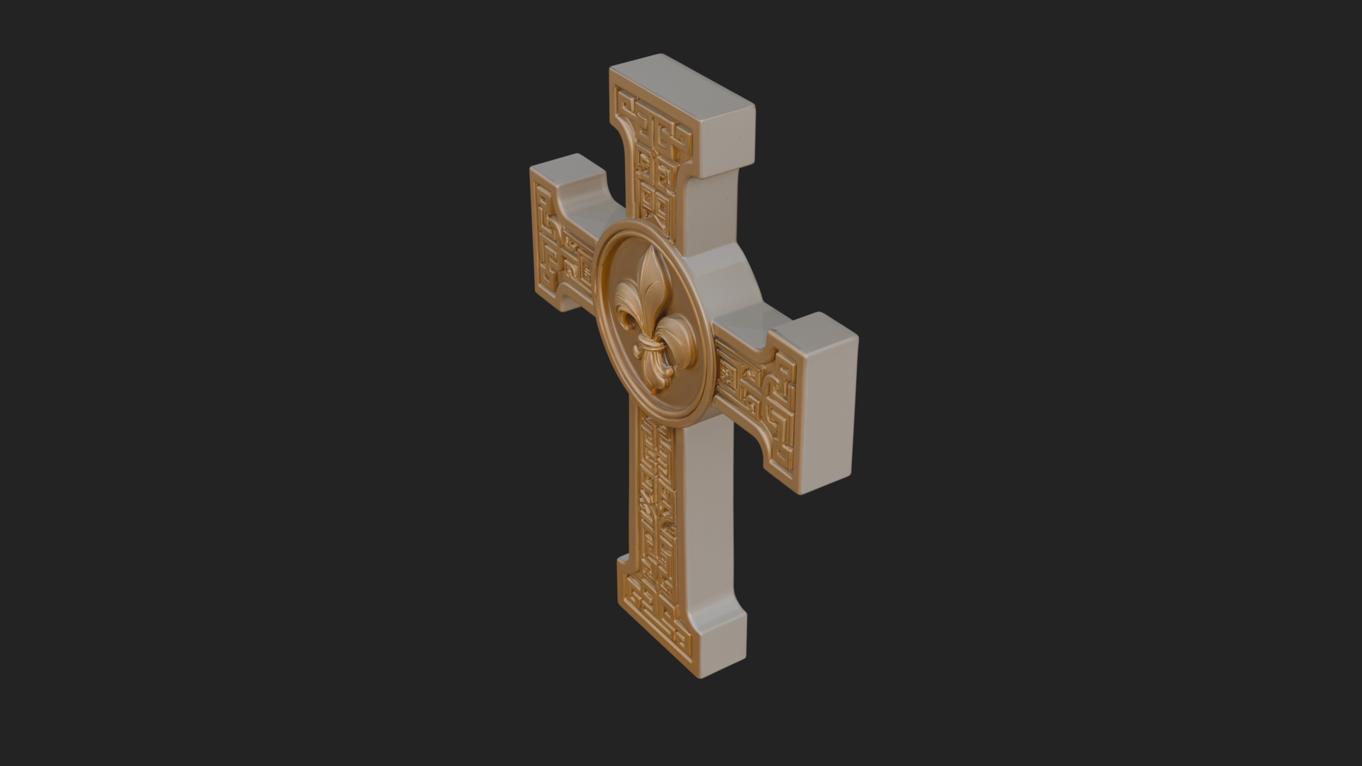 Carved Relief Wall Cross Design 165 3D Print Model 3D Model