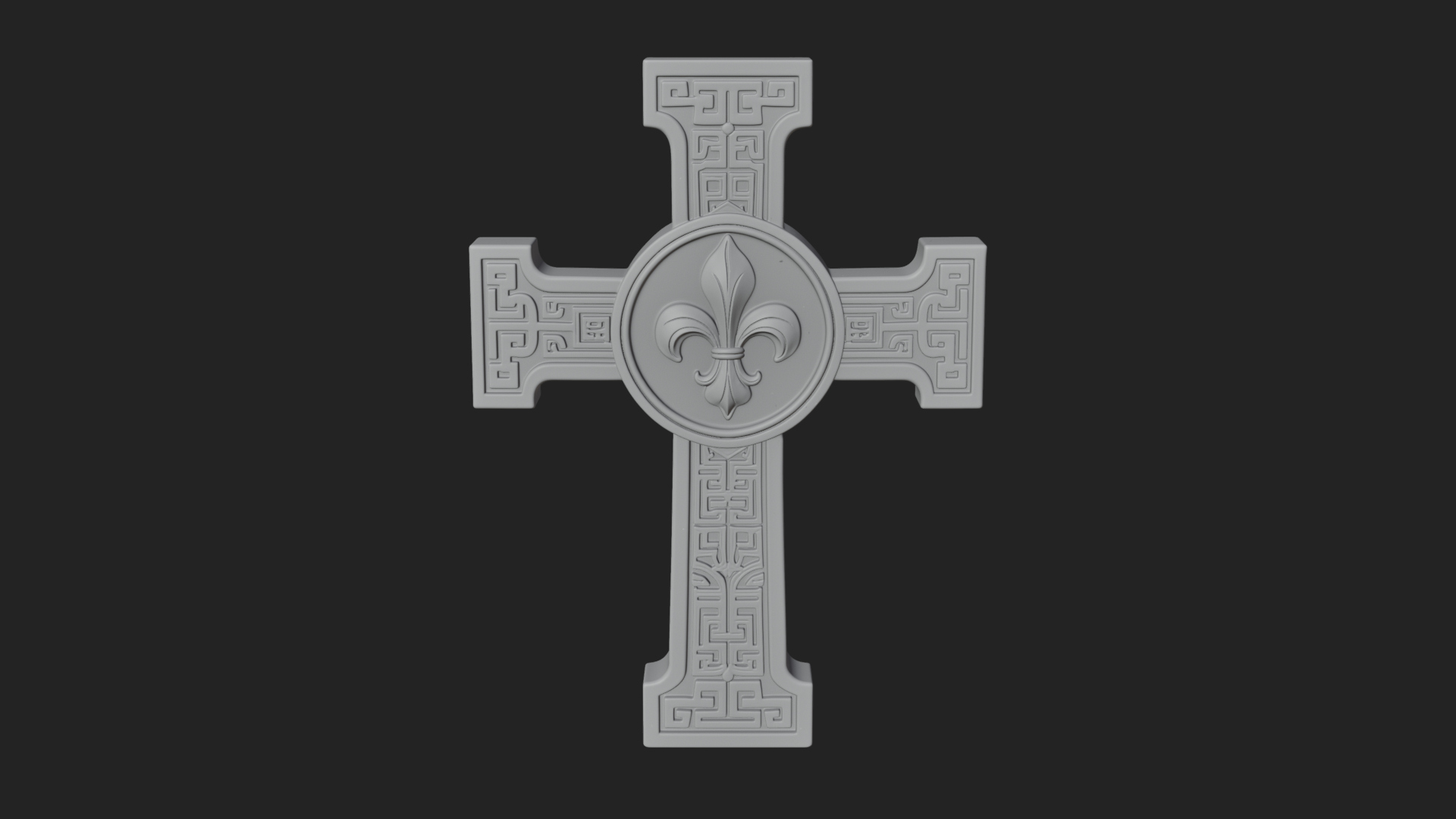 Carved Relief Wall Cross Design 165 3D Print Model 3D Model