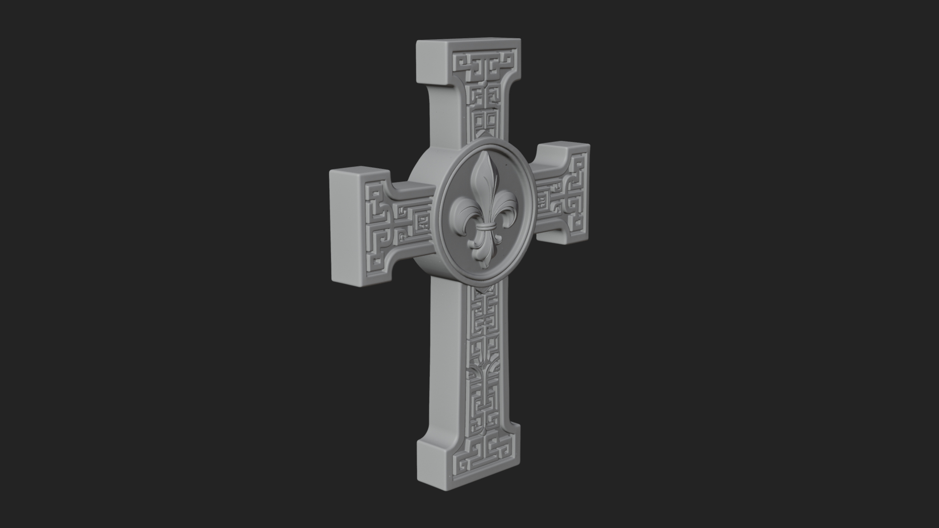Carved Relief Wall Cross Design 165 3D Print Model 3D Model