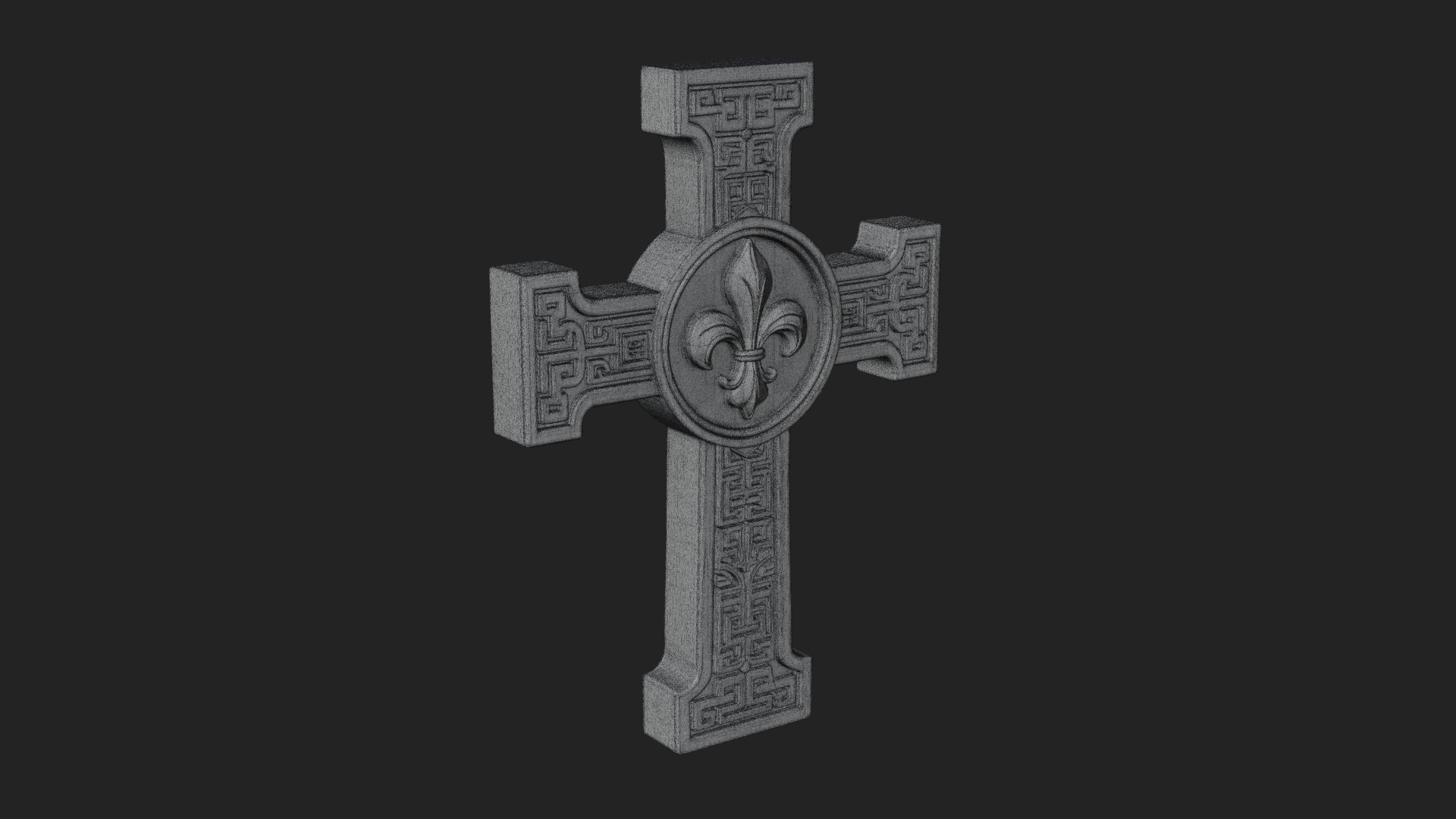 Carved Relief Wall Cross Design 165 3D Print Model 3D Model