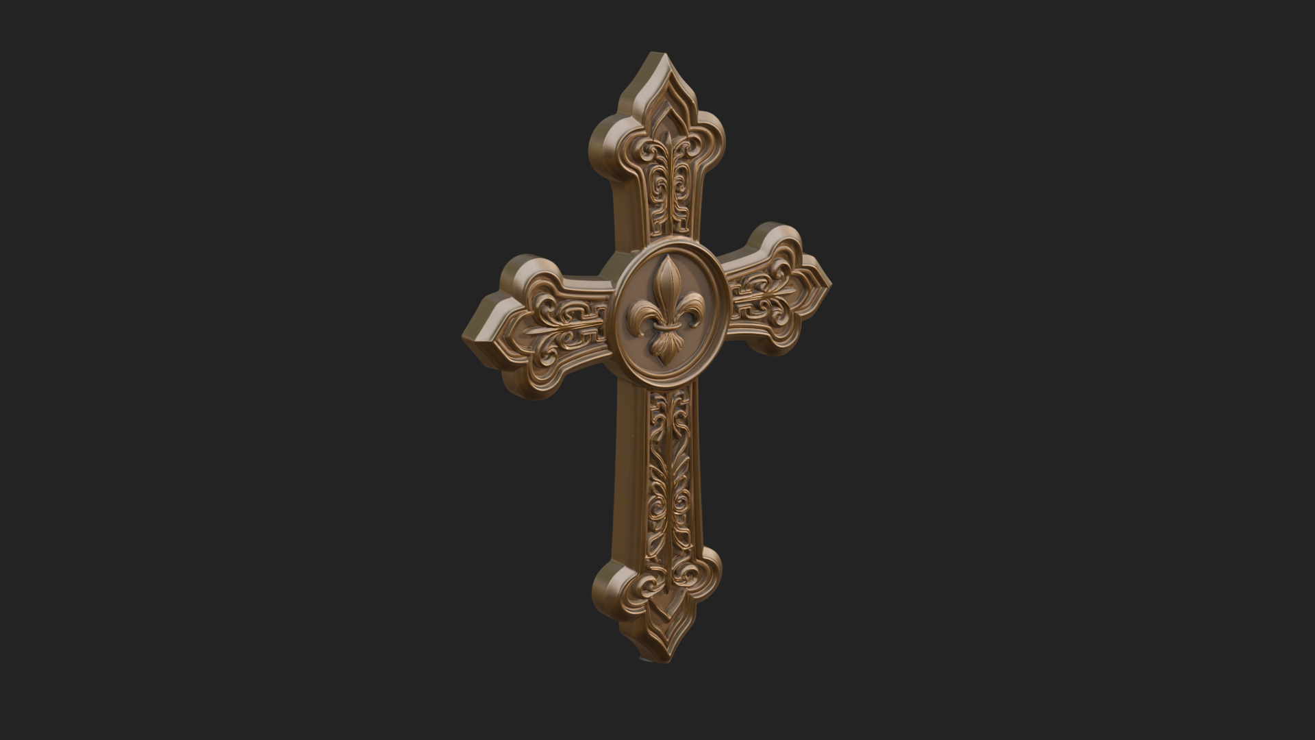 Carved Relief Wall Cross Design 166 3D Print Model 3D Model