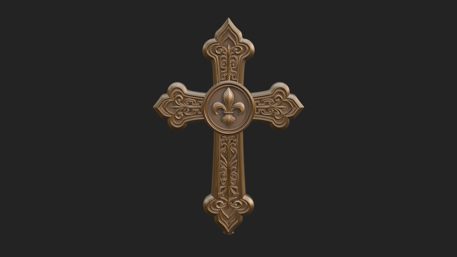Carved Relief Wall Cross Design 166 3D Print Model 3D Model