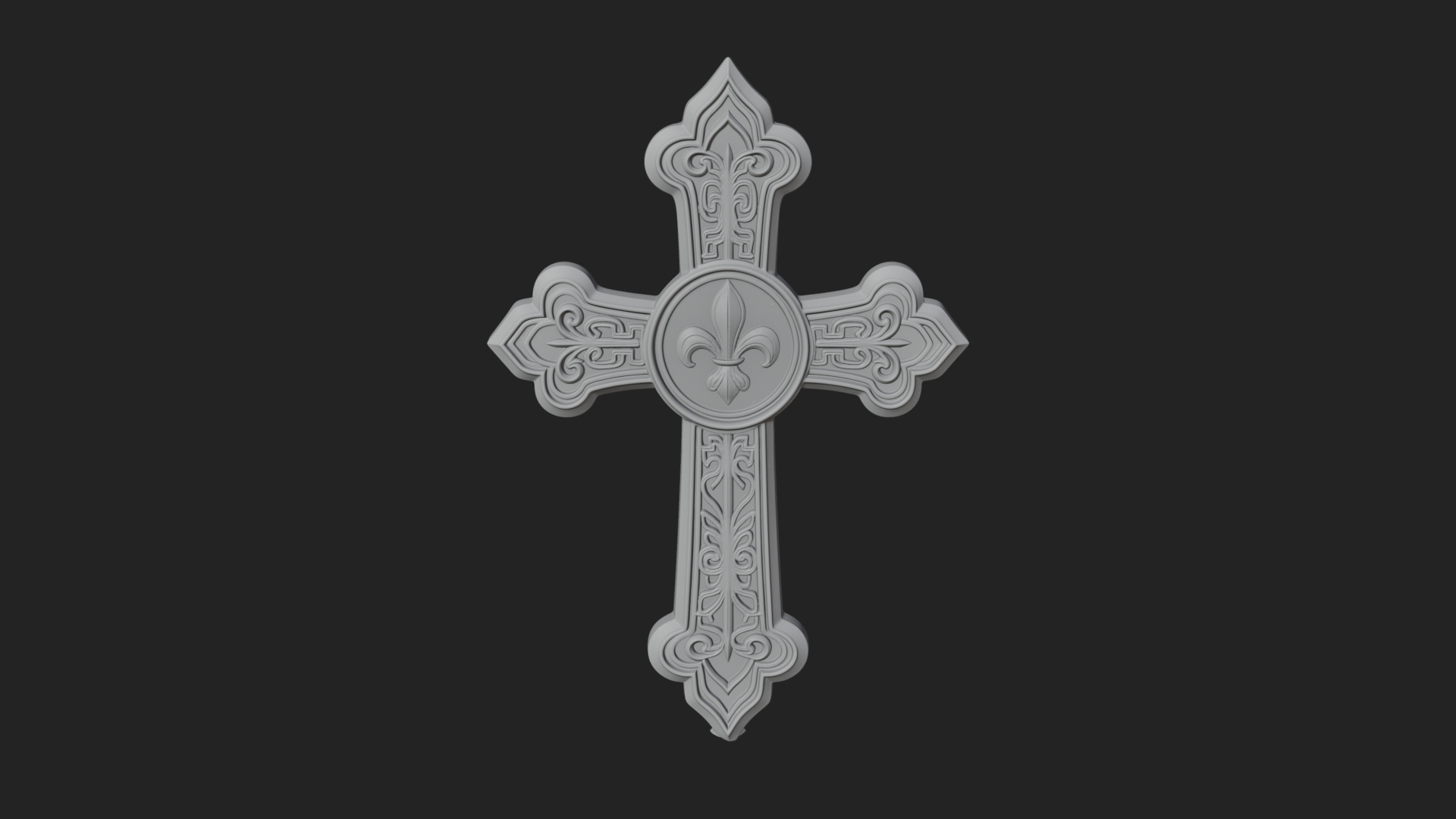 Carved Relief Wall Cross Design 166 3D Print Model 3D Model