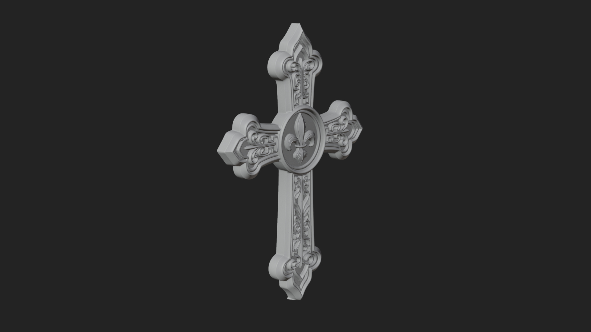 Carved Relief Wall Cross Design 166 3D Print Model 3D Model