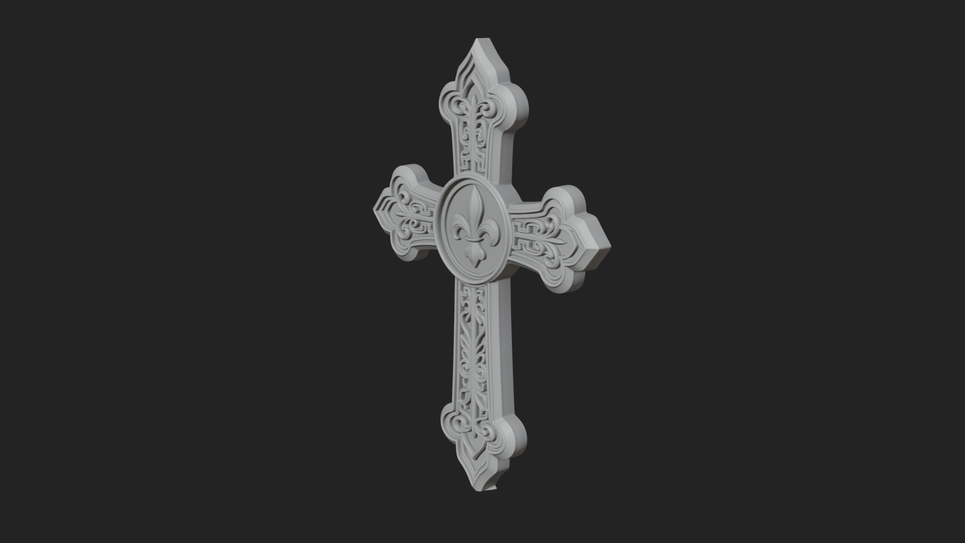 Carved Relief Wall Cross Design 166 3D Print Model 3D Model