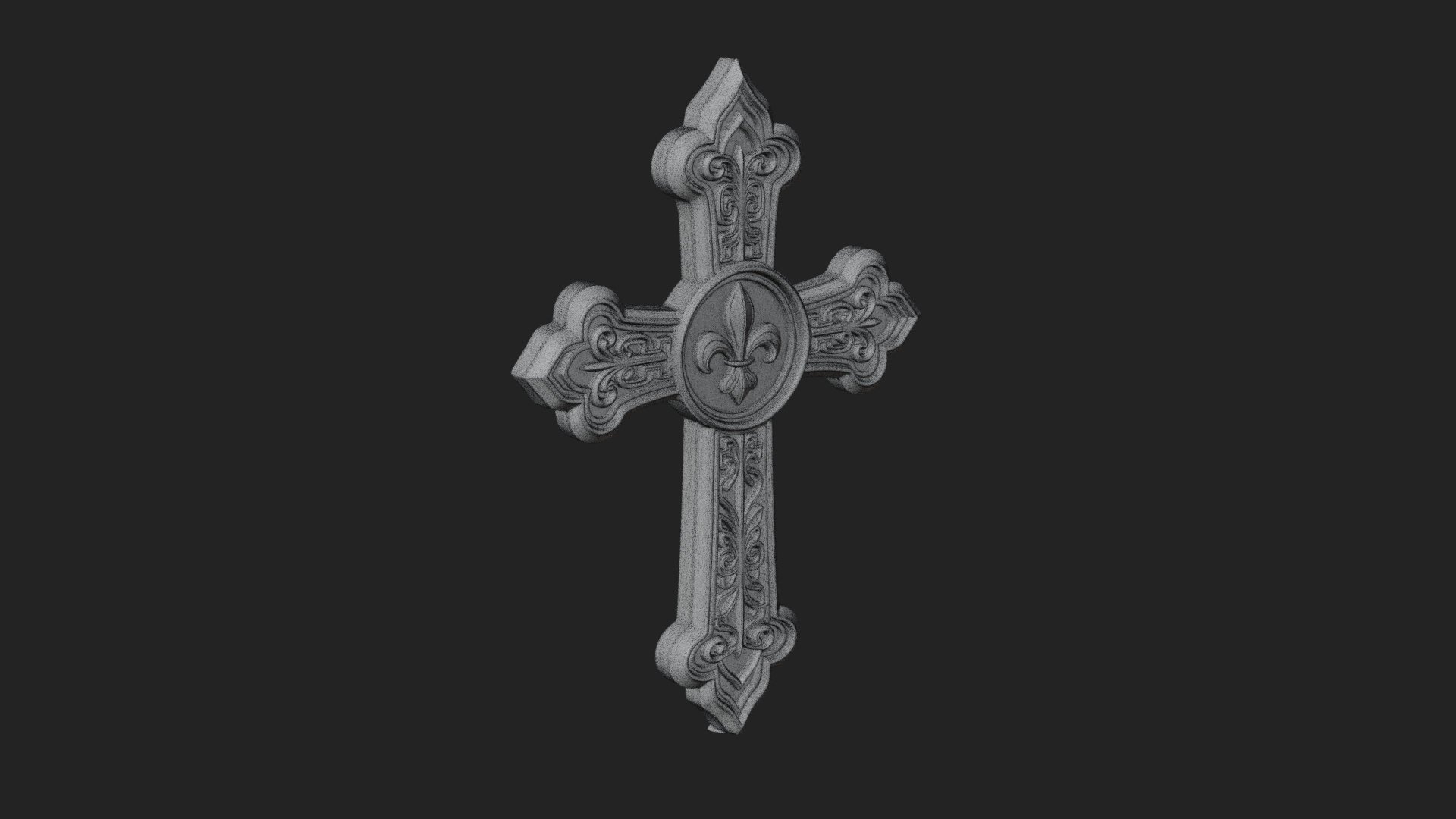 Carved Relief Wall Cross Design 166 3D Print Model 3D Model