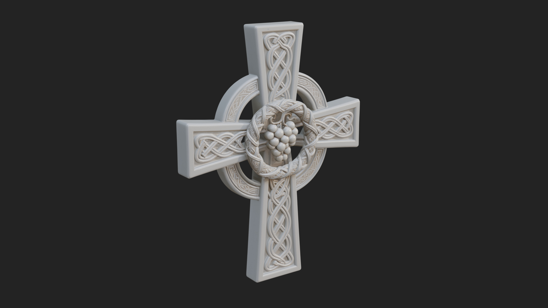 Carved Relief Wall Cross Design 167 3D Print Model 3D Model