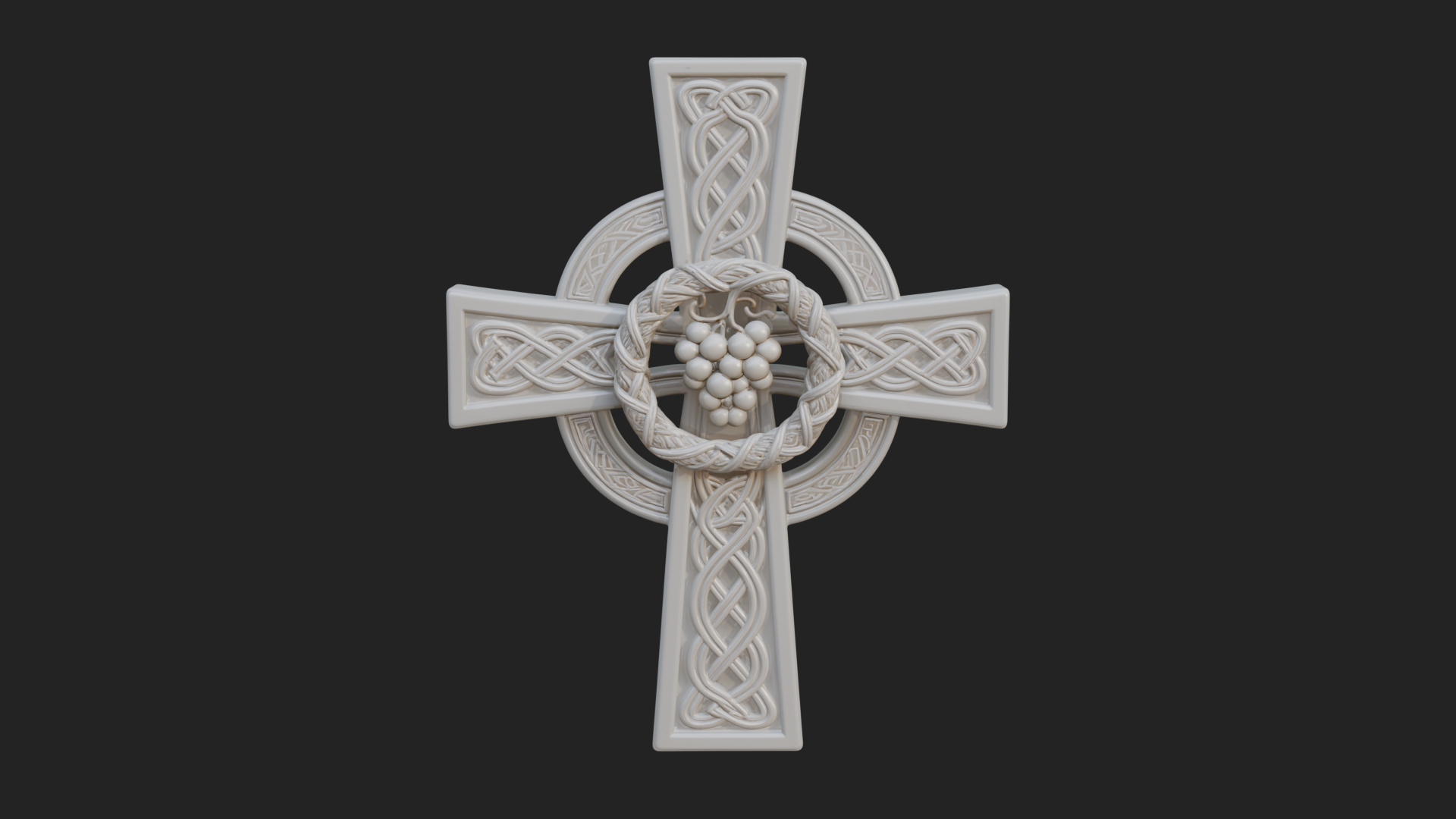 Carved Relief Wall Cross Design 167 3D Print Model 3D Model