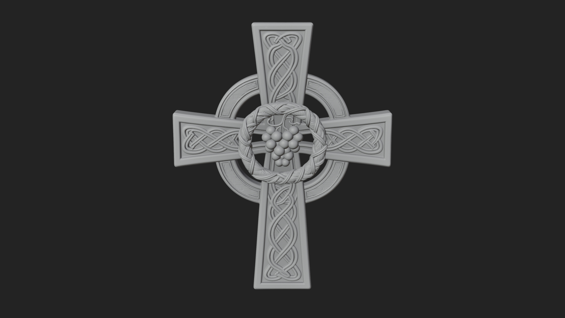 Carved Relief Wall Cross Design 167 3D Print Model 3D Model