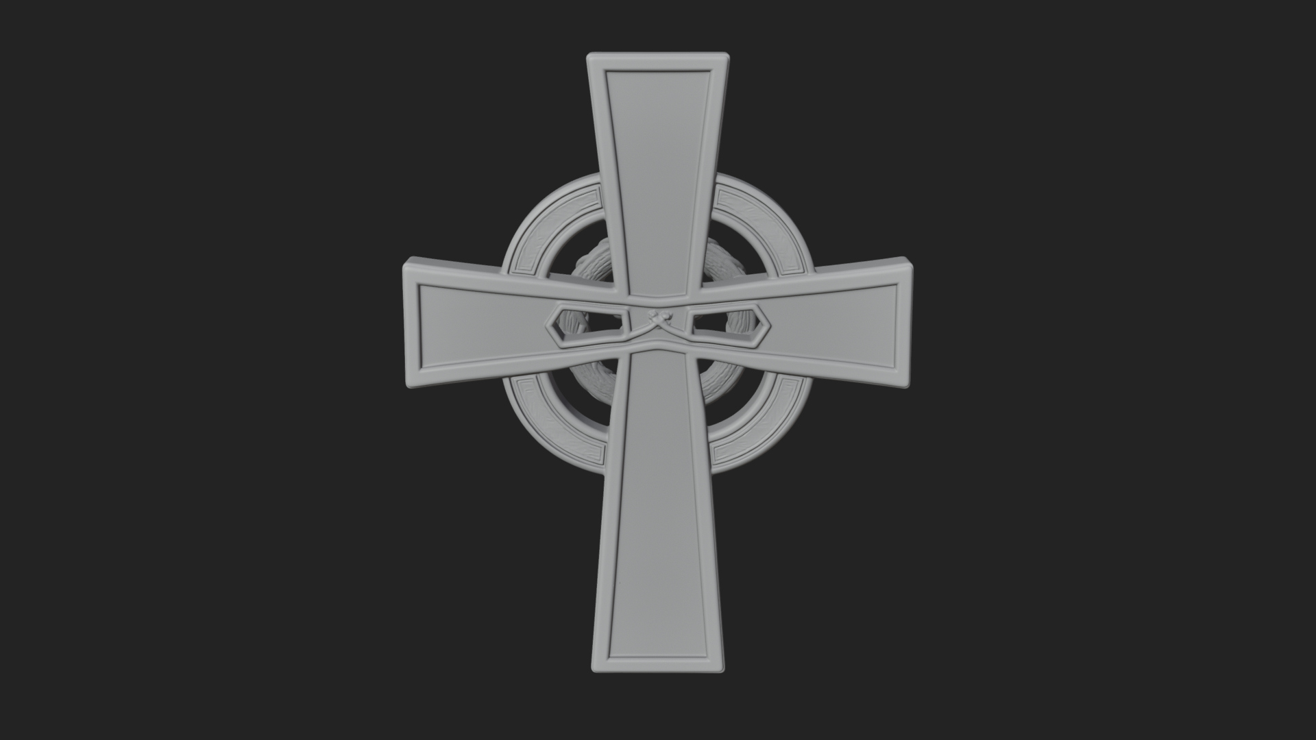 Carved Relief Wall Cross Design 167 3D Print Model 3D Model