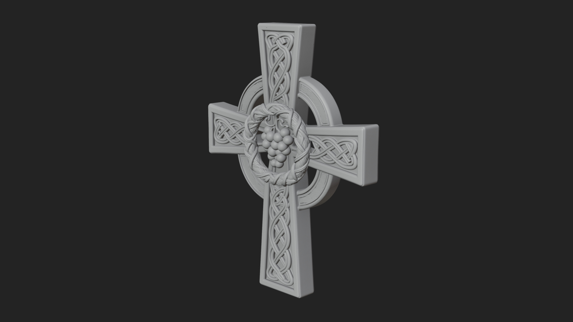 Carved Relief Wall Cross Design 167 3D Print Model 3D Model