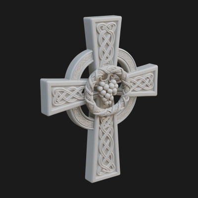 Carved Relief Wall Cross Design 167 3D Print Model