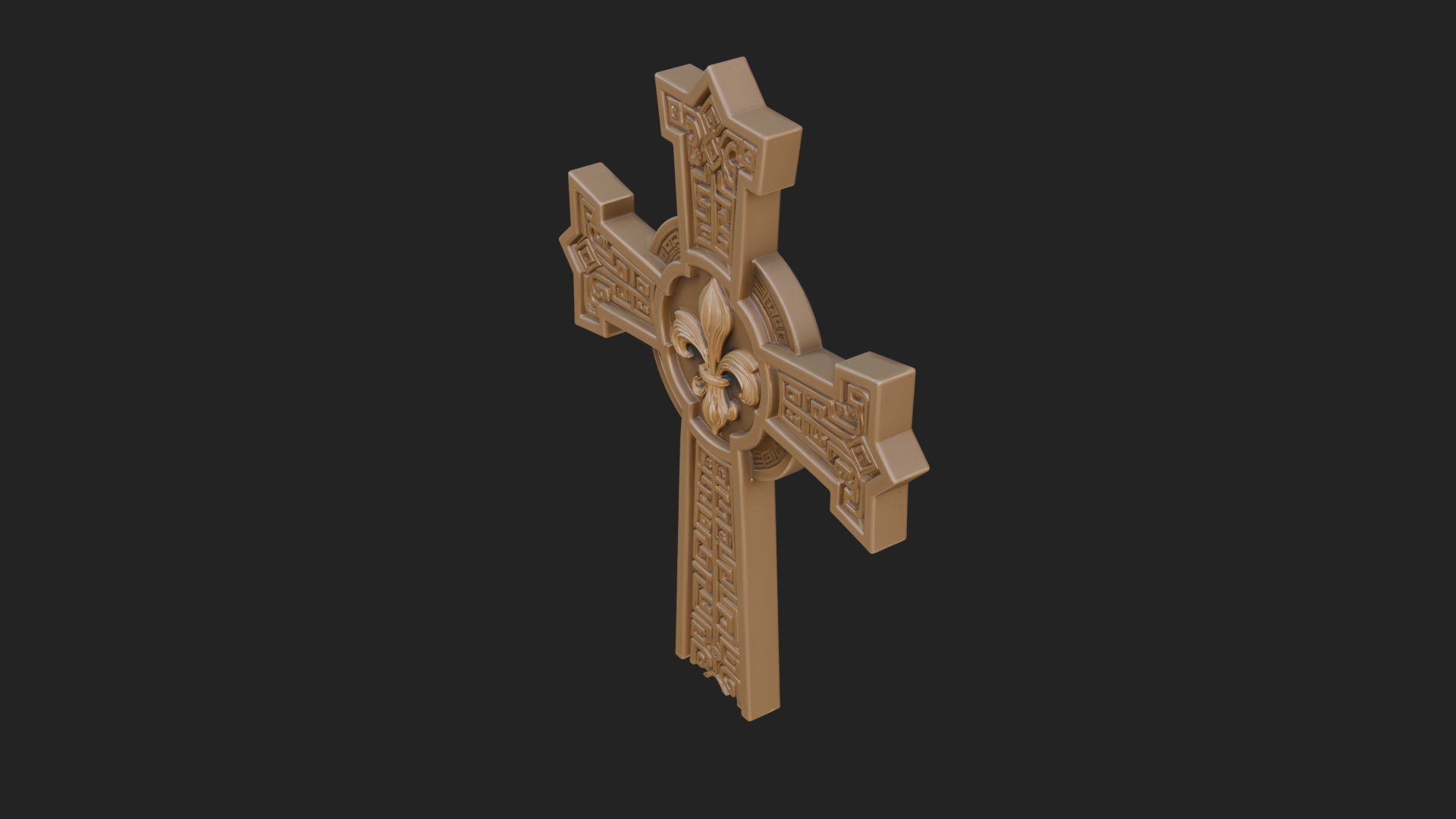 Carved Relief Wall Cross Design 168 3D Print Model 3D Model