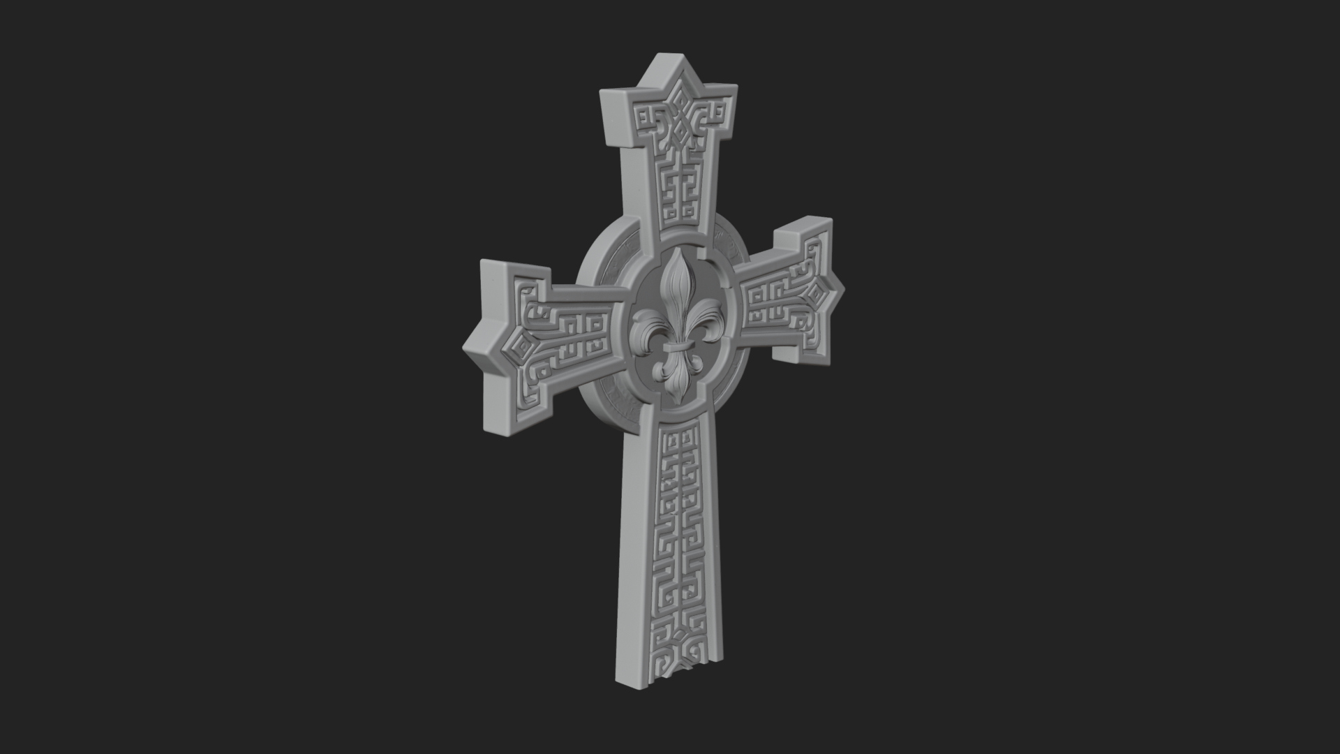 Carved Relief Wall Cross Design 168 3D Print Model 3D Model