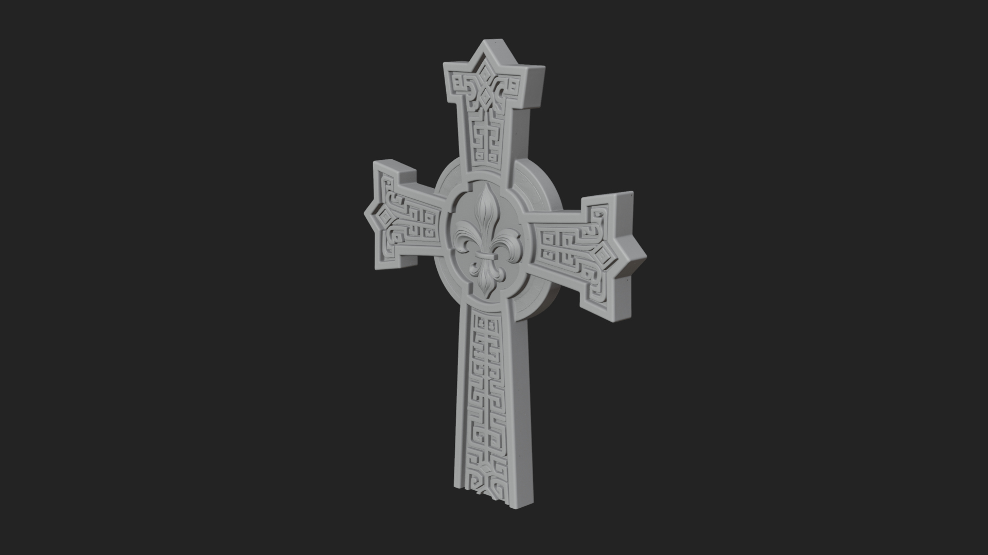 Carved Relief Wall Cross Design 168 3D Print Model 3D Model