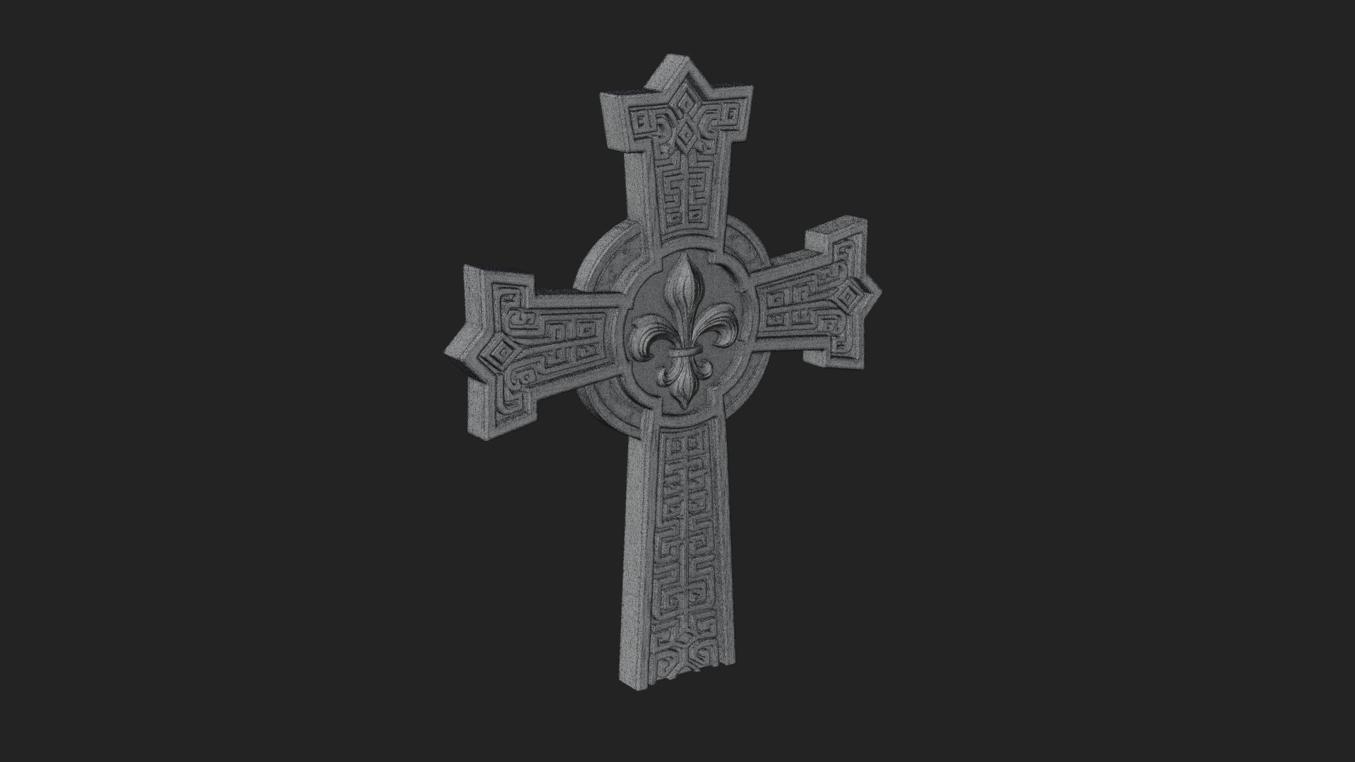 Carved Relief Wall Cross Design 168 3D Print Model 3D Model