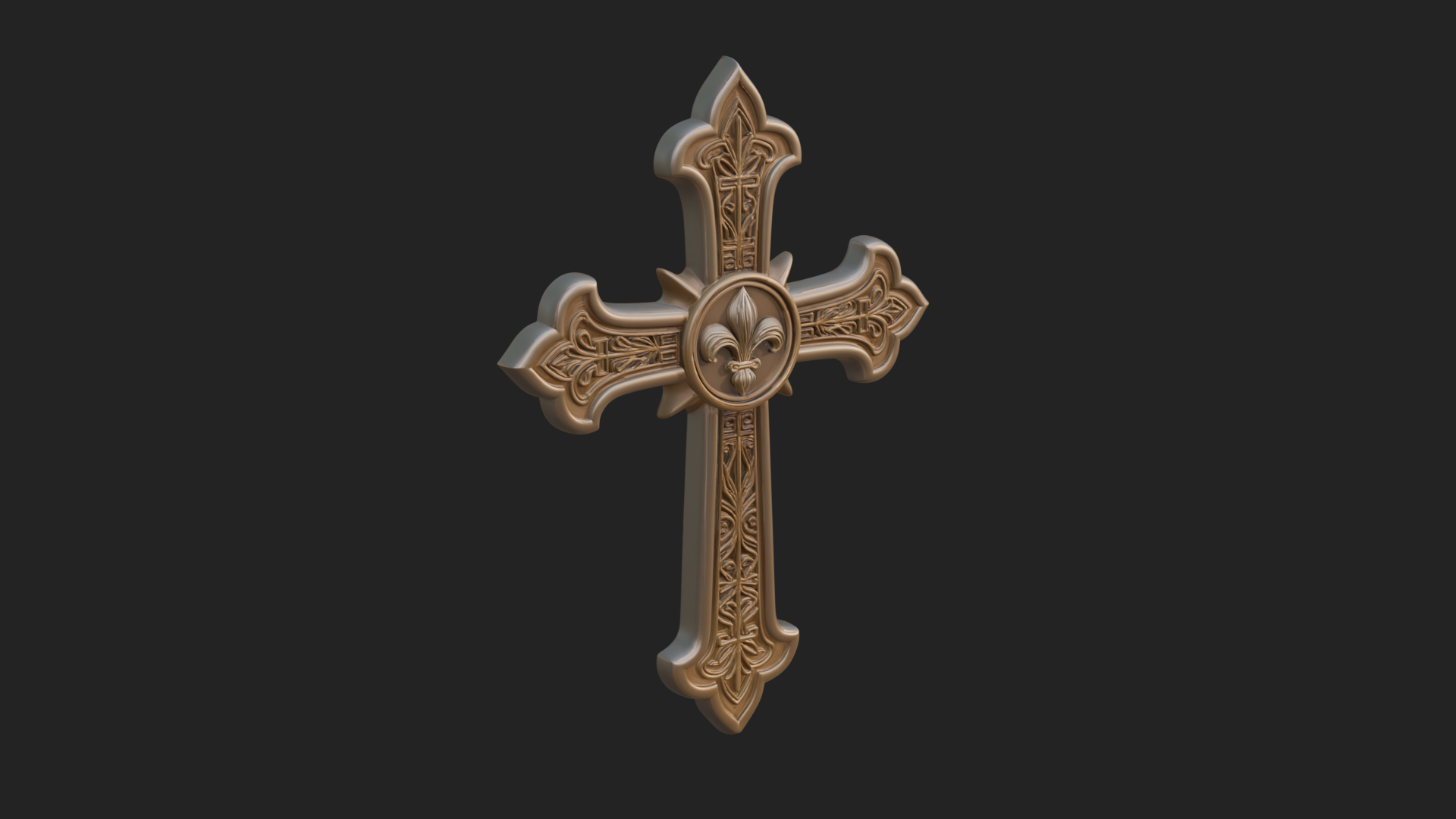 Carved Relief Wall Cross Design 169 3D Print Model 3D Model