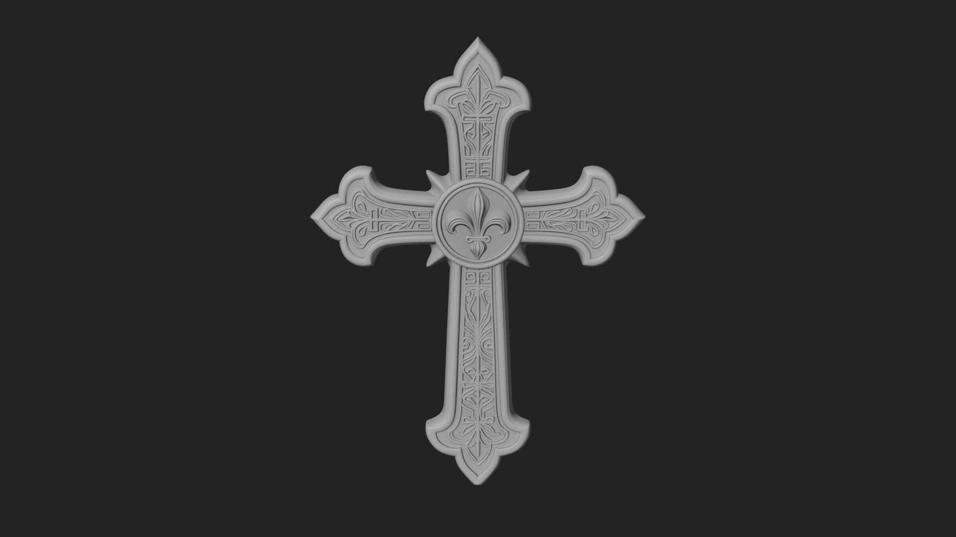 Carved Relief Wall Cross Design 169 3D Print Model 3D Model