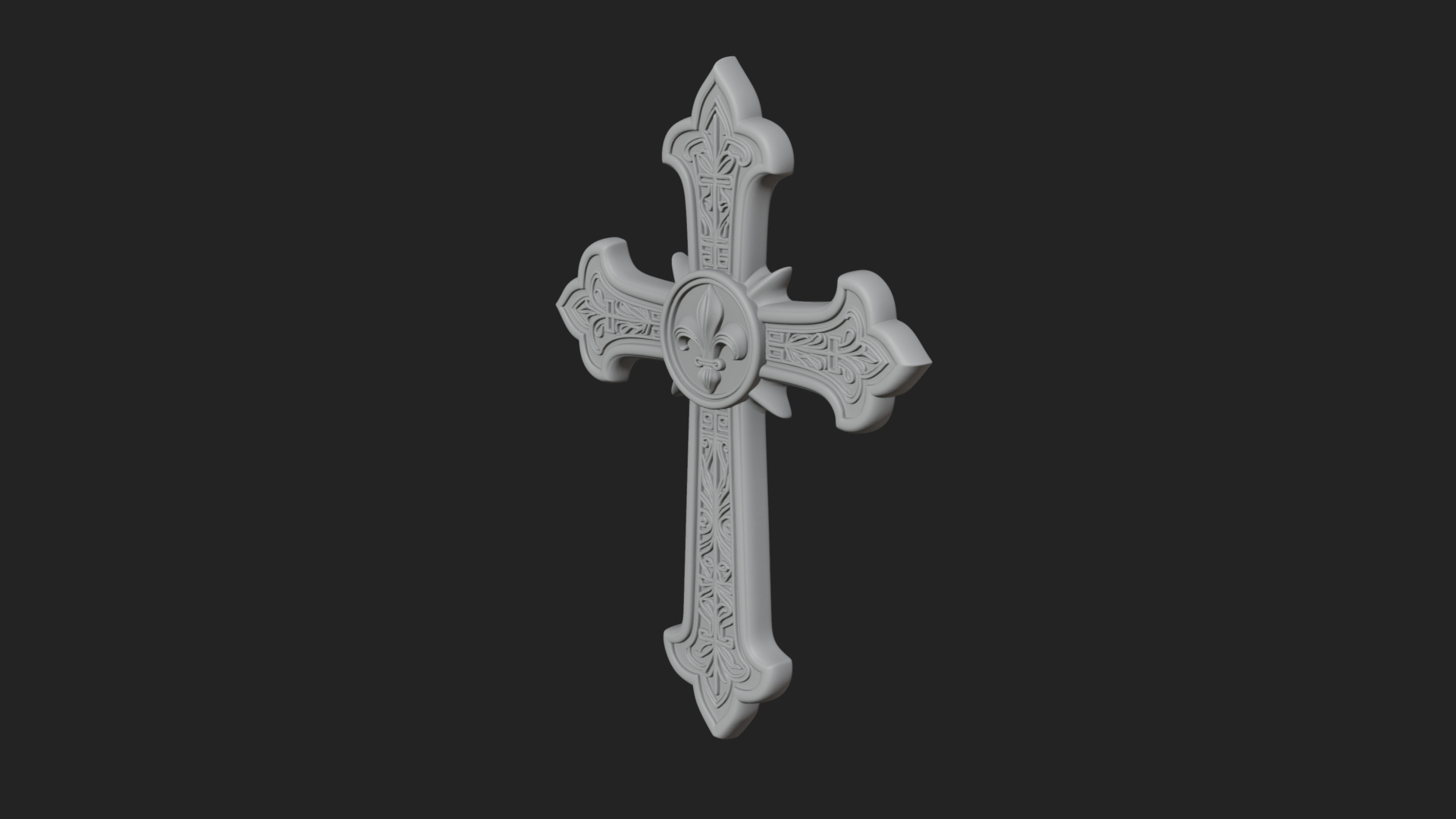 Carved Relief Wall Cross Design 169 3D Print Model 3D Model