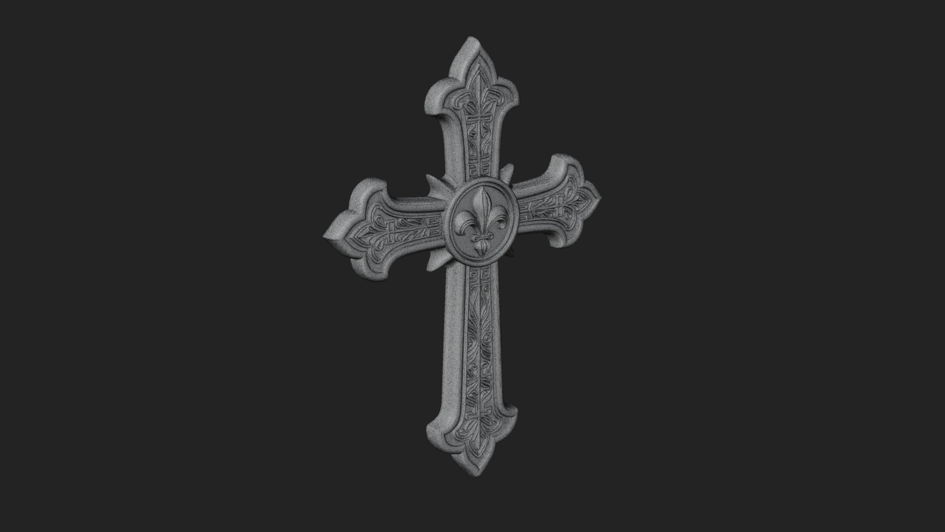 Carved Relief Wall Cross Design 169 3D Print Model 3D Model