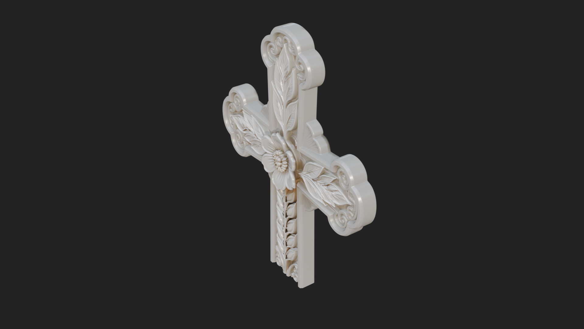 Carved Relief Wall Cross Design 17 3D Print Model 3D Model