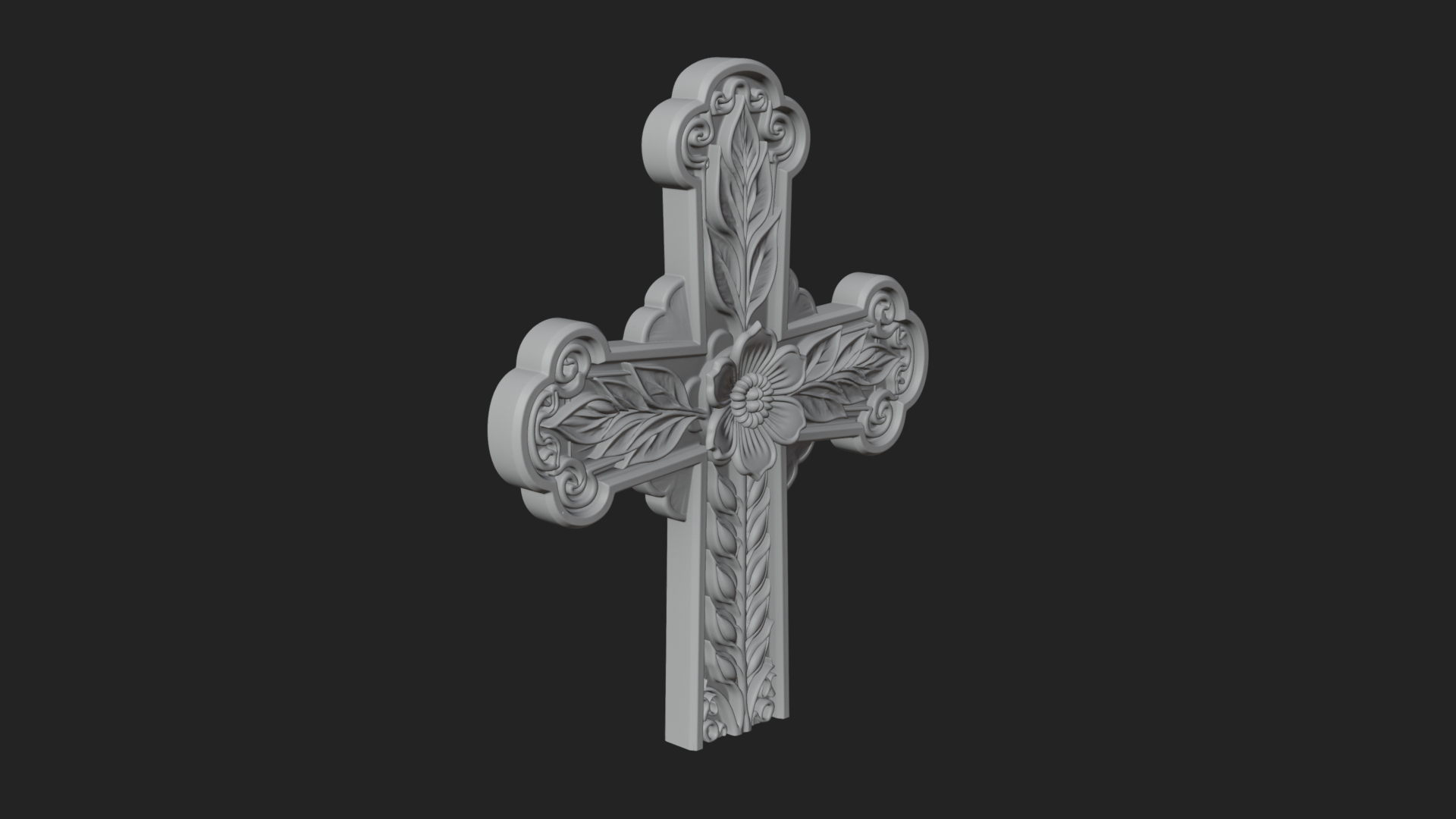 Carved Relief Wall Cross Design 17 3D Print Model 3D Model