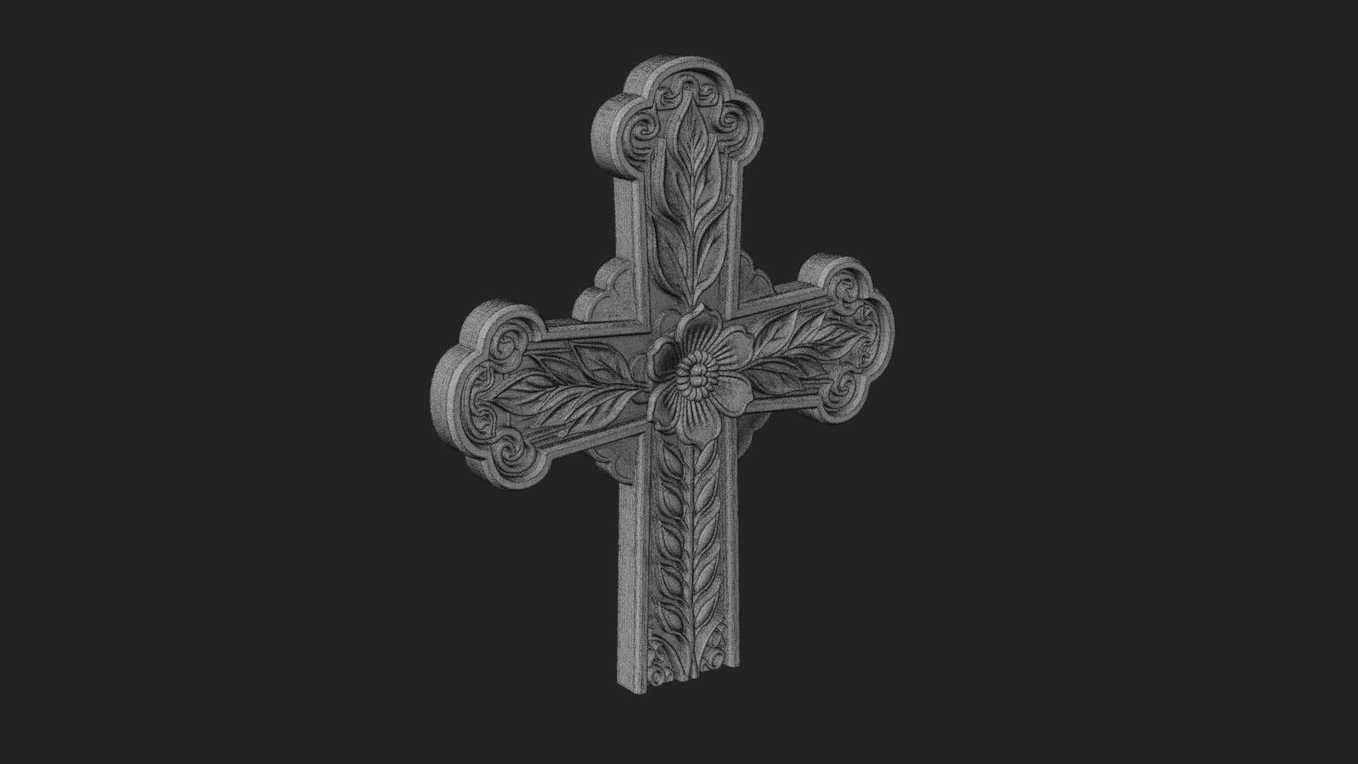Carved Relief Wall Cross Design 17 3D Print Model 3D Model