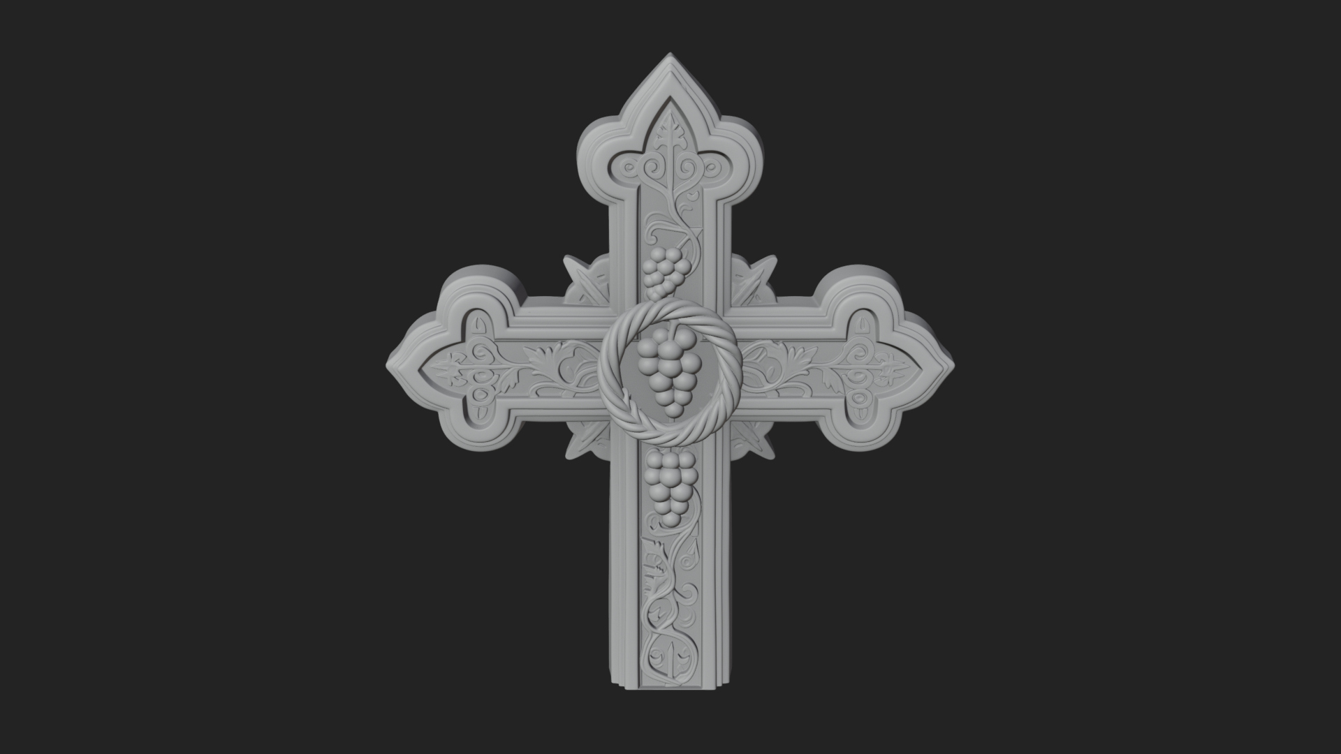 Carved Relief Wall Cross Design 171 3D Print Model 3D Model
