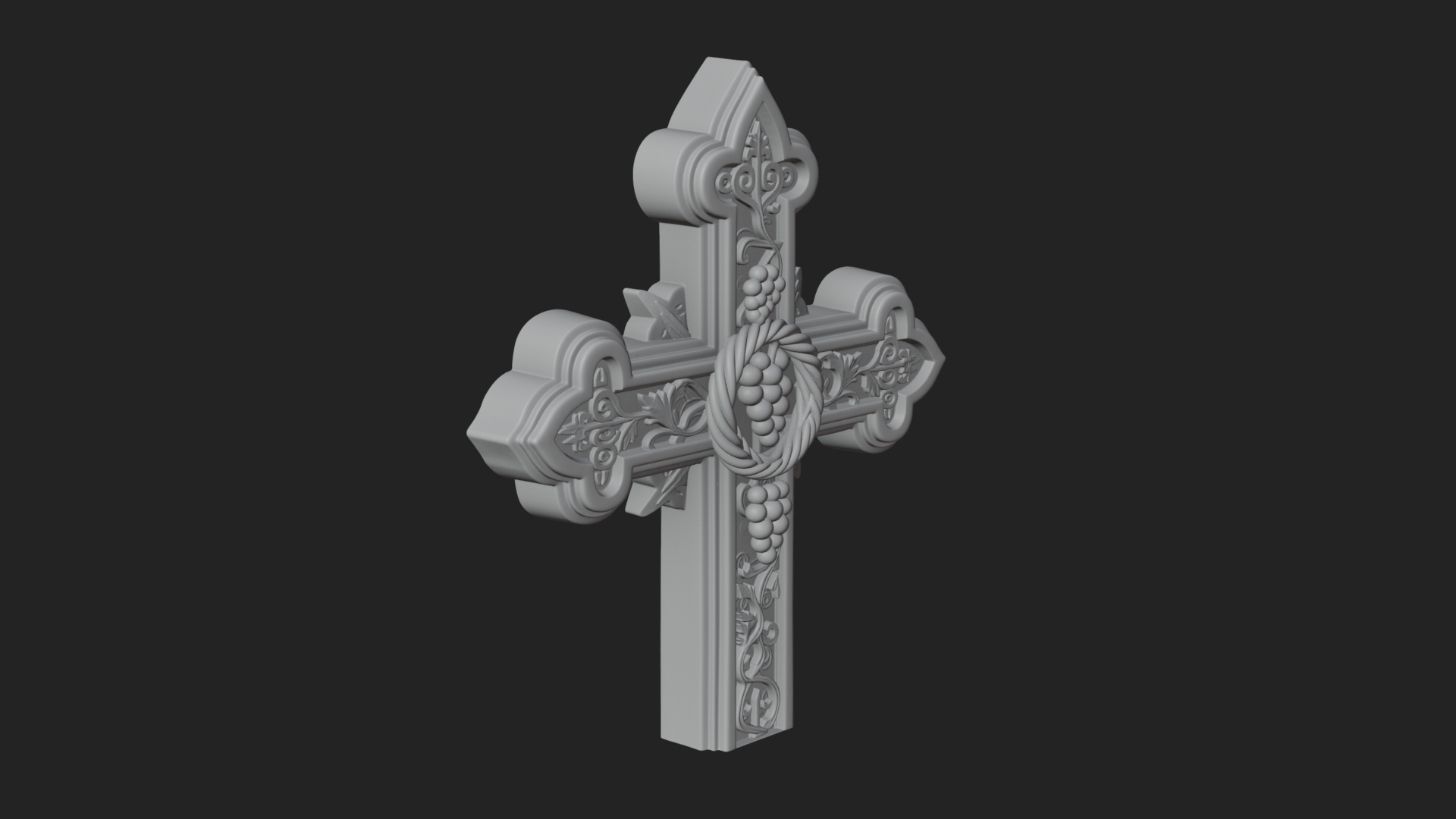 Carved Relief Wall Cross Design 171 3D Print Model 3D Model